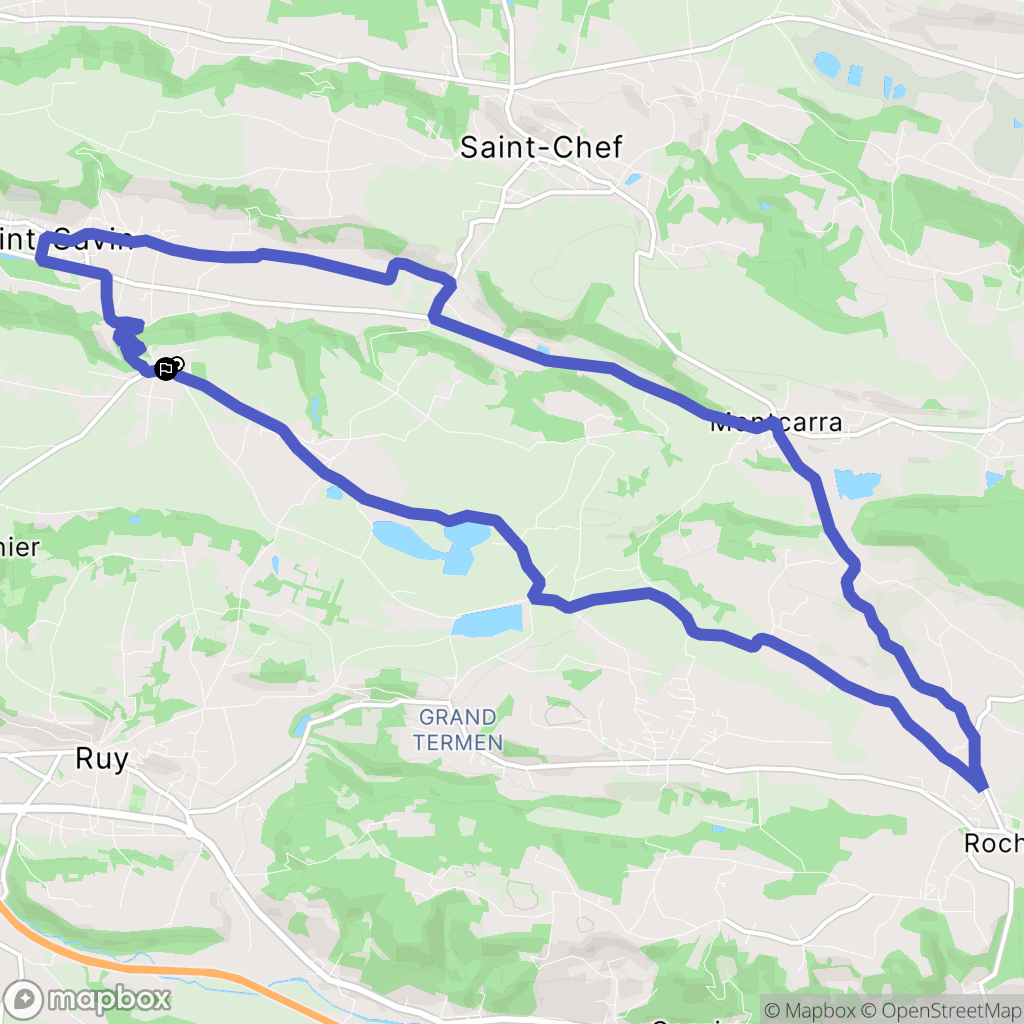 Saint-Savin : carte du parcours de randonnée - France