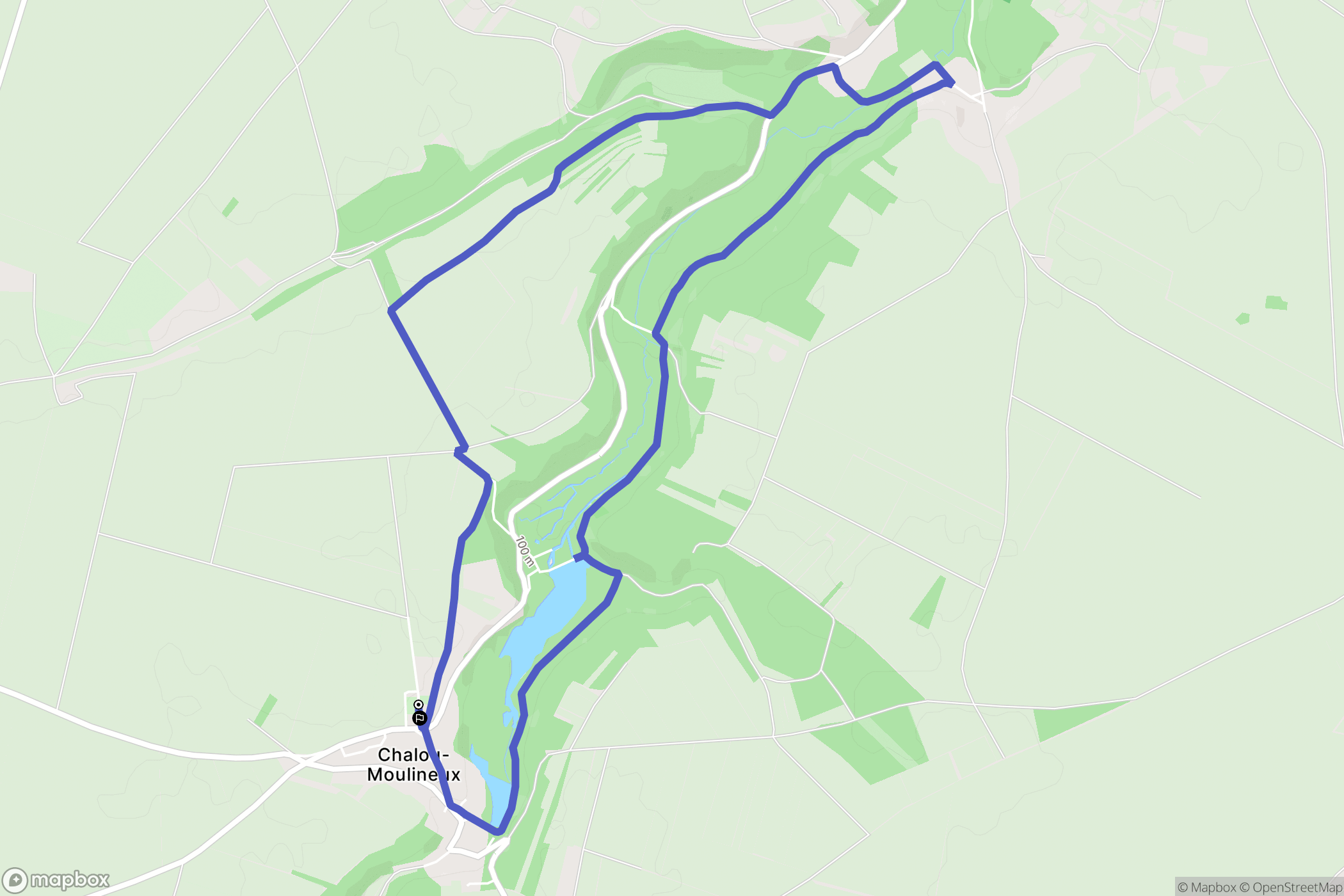 Chalou-Moulineux : carte du parcours de randonnée - France
