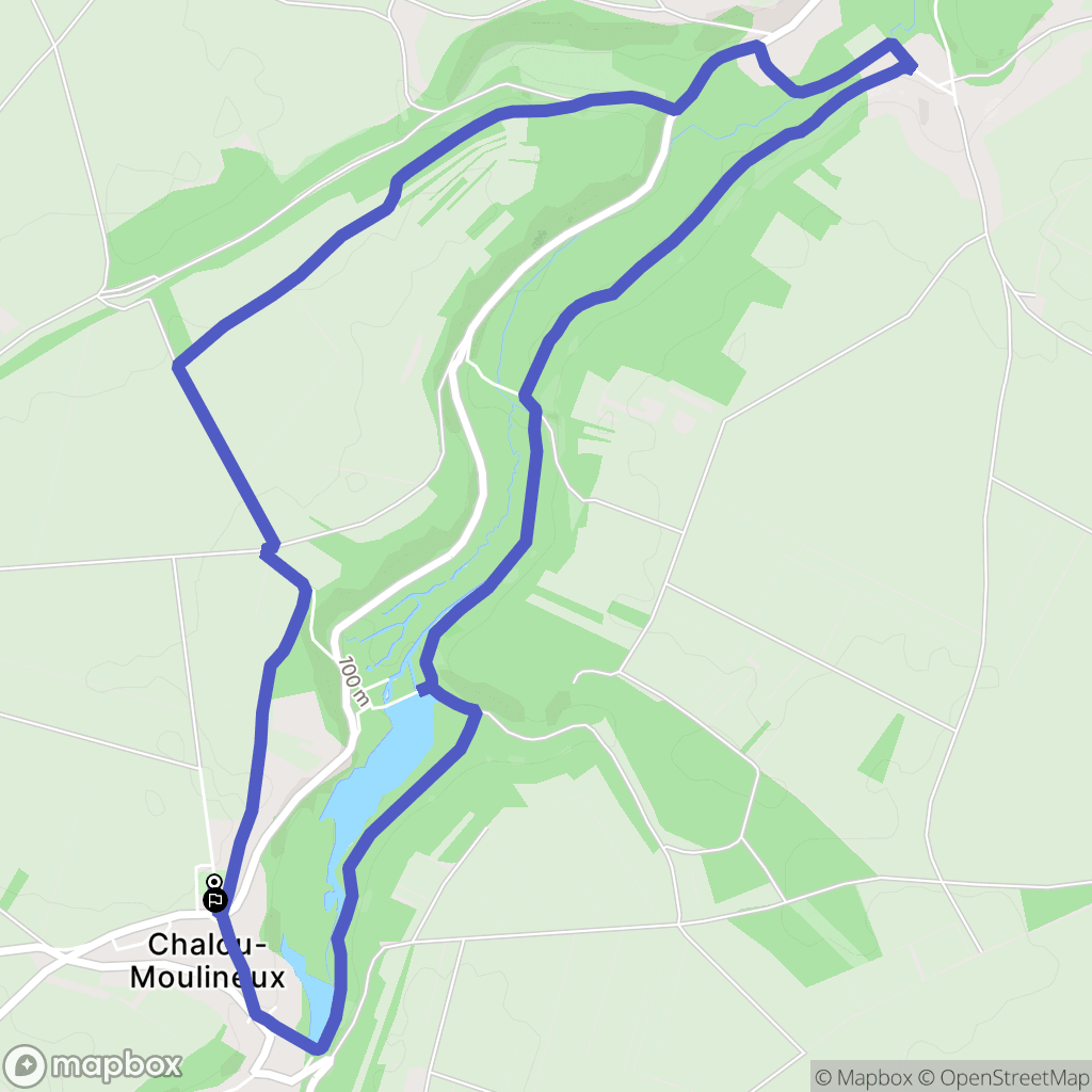 Chalou-Moulineux : carte du parcours de randonnée - France