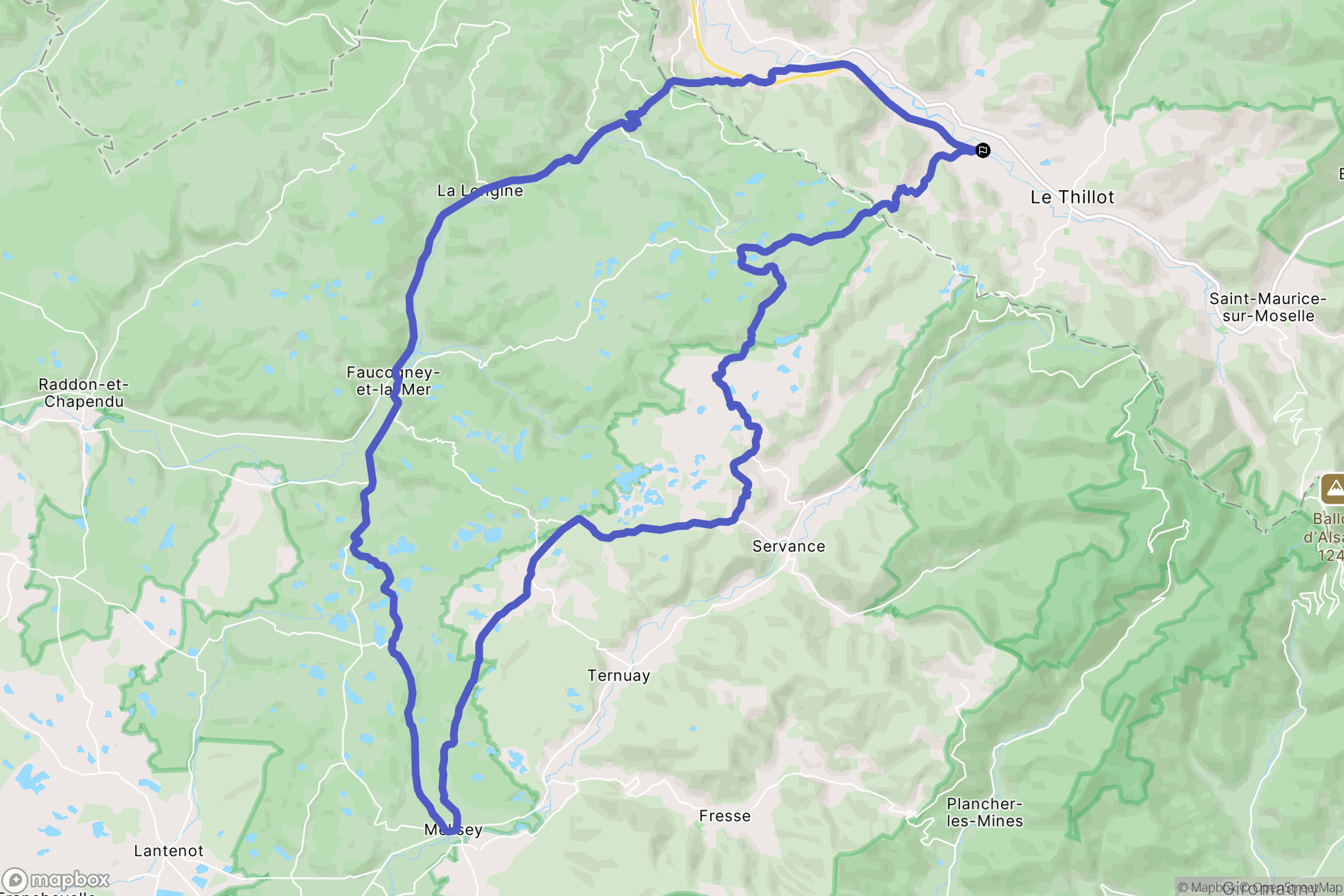Ramonchamp : carte du parcours de randonnée - France