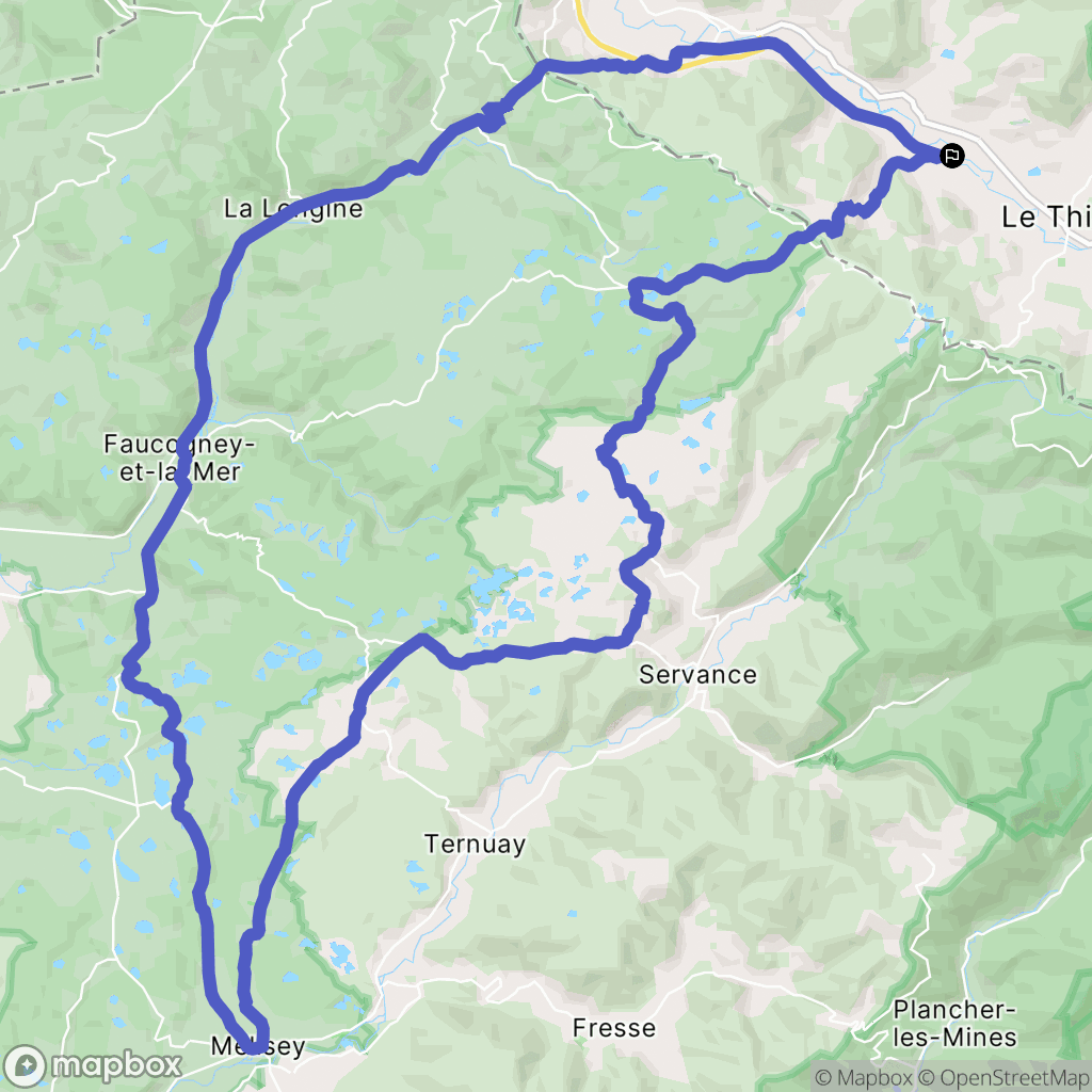 Ramonchamp : carte du parcours de randonnée - France