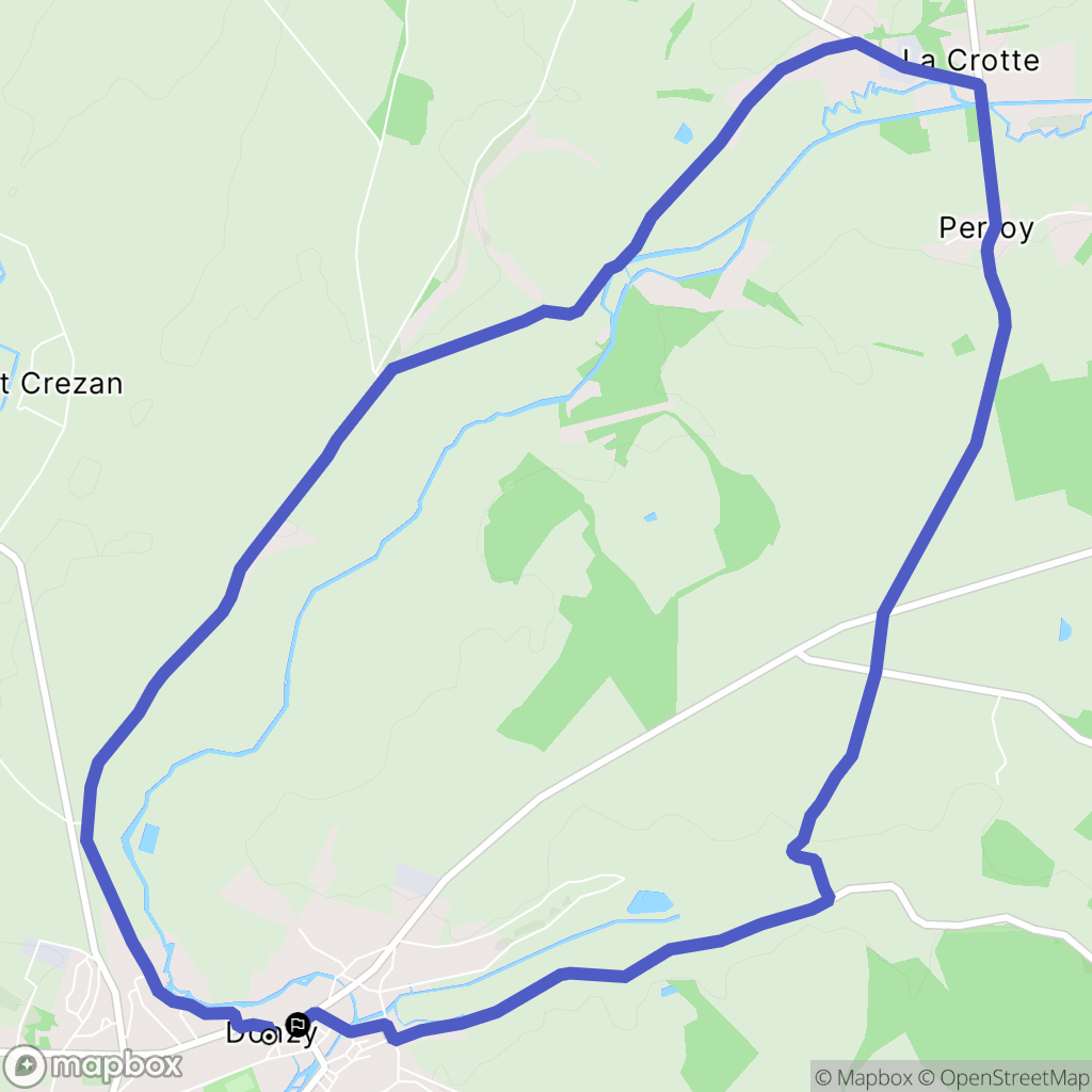 Donzy : carte du parcours de randonnée - France