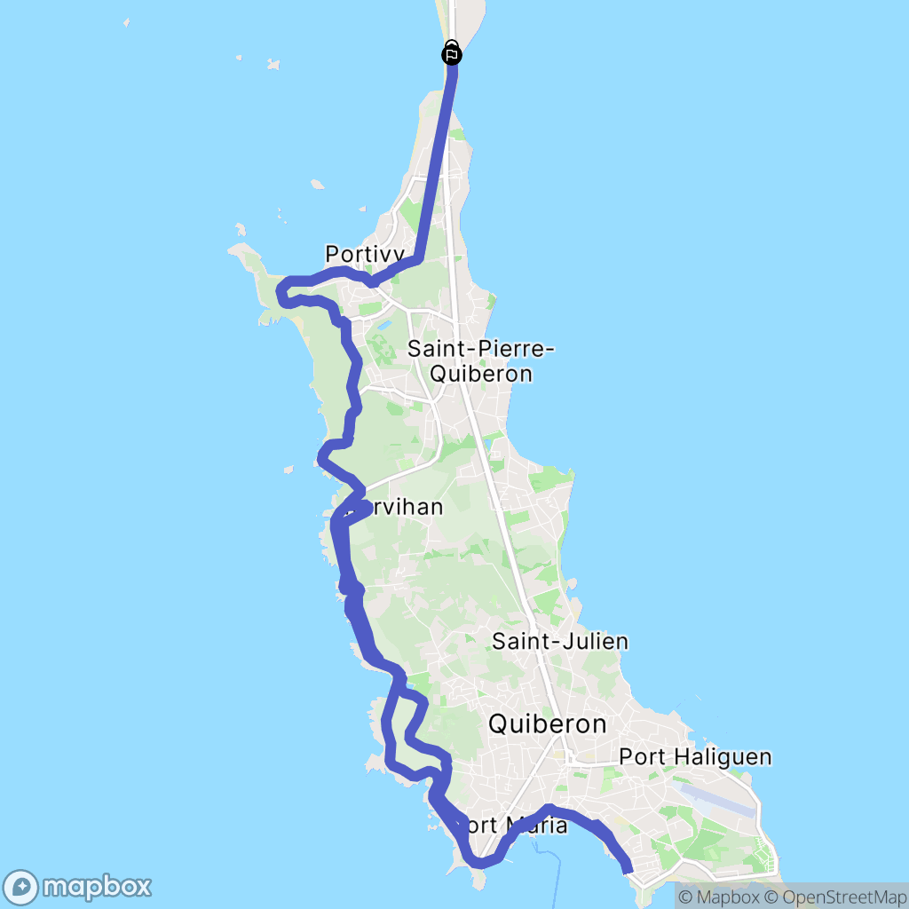 Saint-Pierre-Quiberon : carte du parcours de randonnée - France