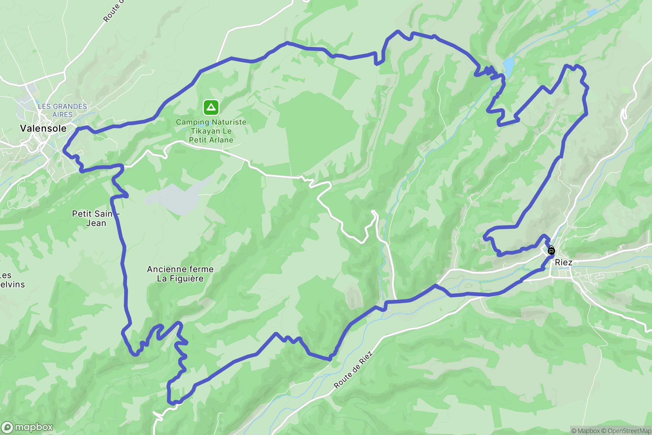Riez : carte du parcours de randonnée - France