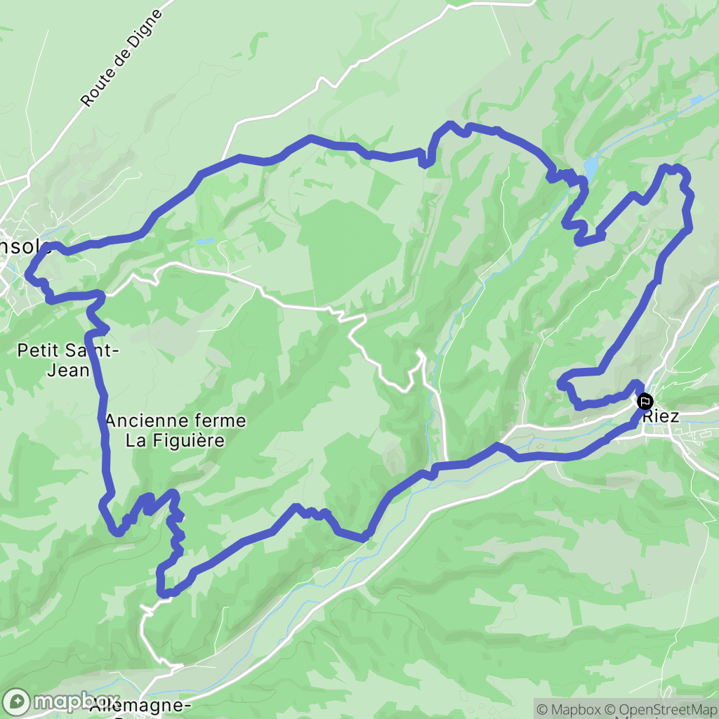 Riez : carte du parcours de randonnée - France