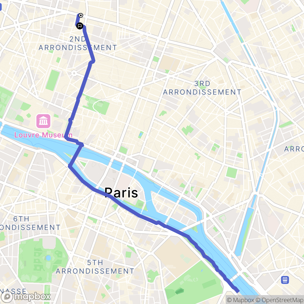 Paris : carte du parcours de randonnée - France