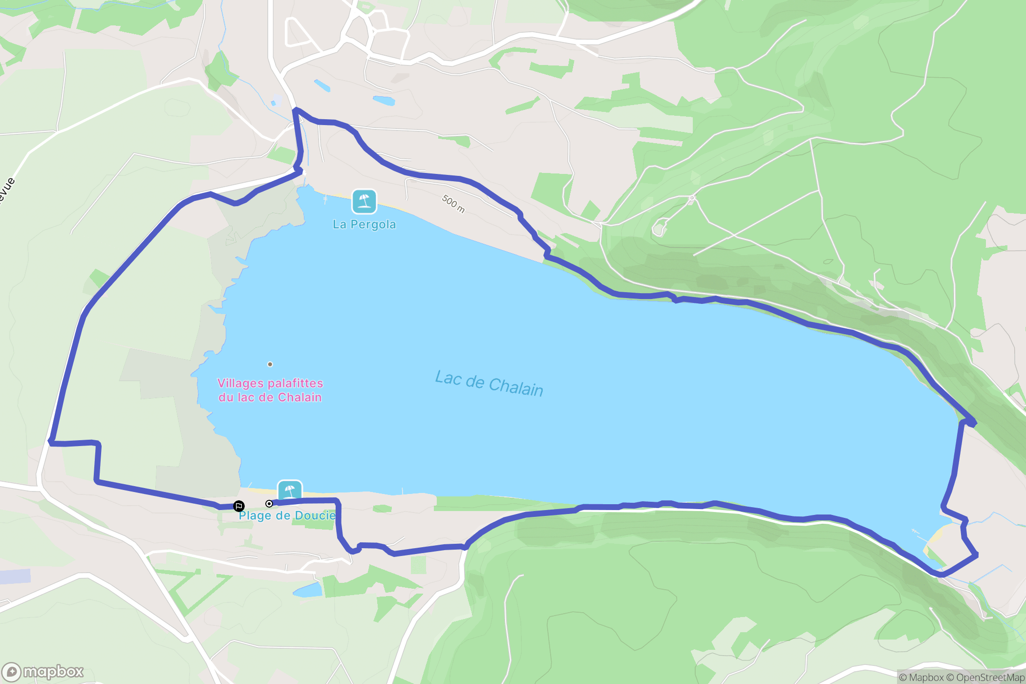 Doucier : carte du parcours de randonnée - France