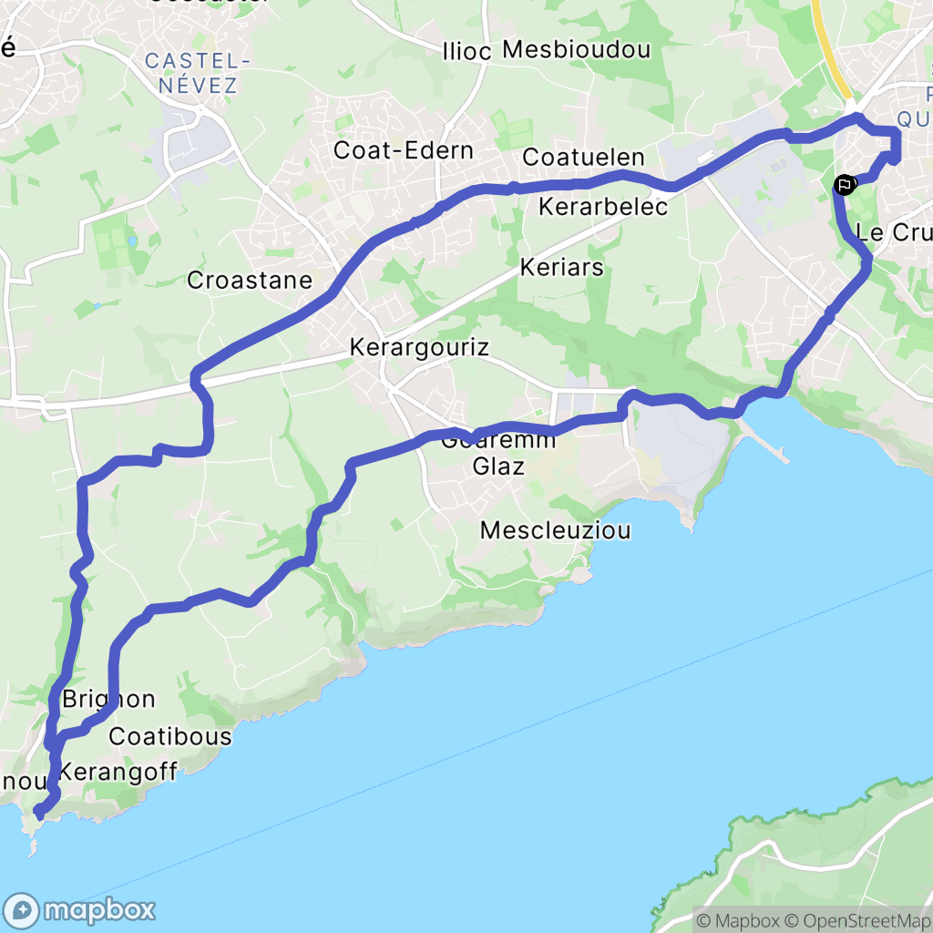 Brest : carte du parcours de randonnée - France