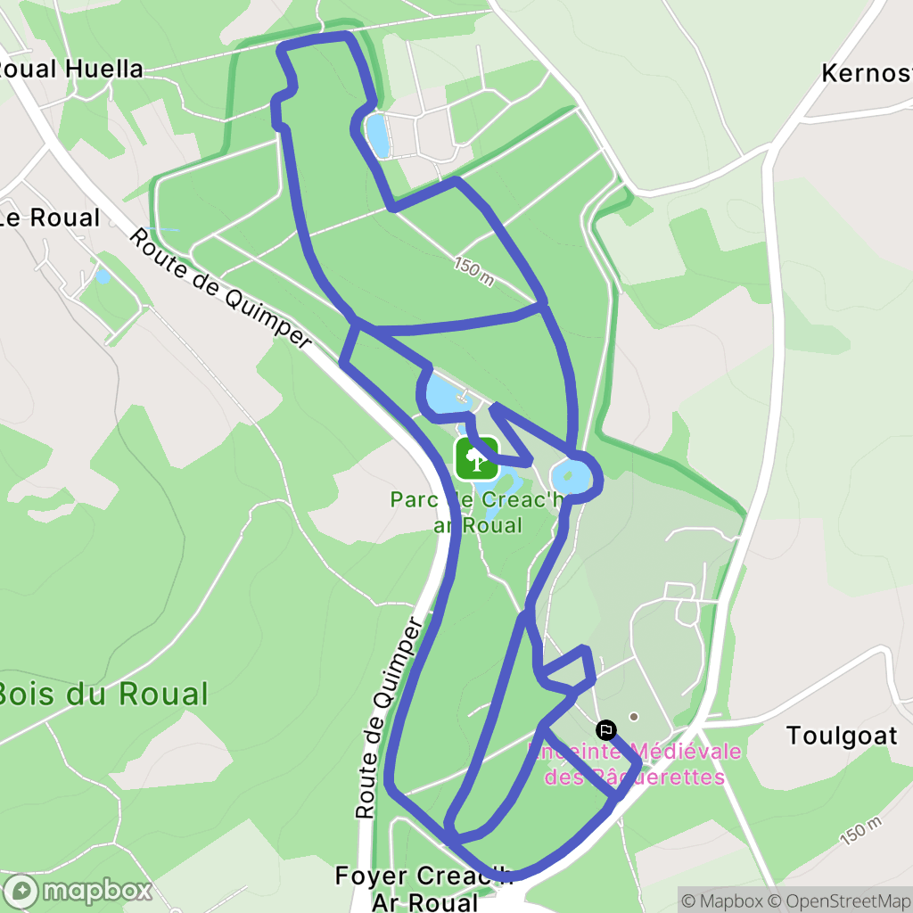 Dirinon : carte du parcours de randonnée - France