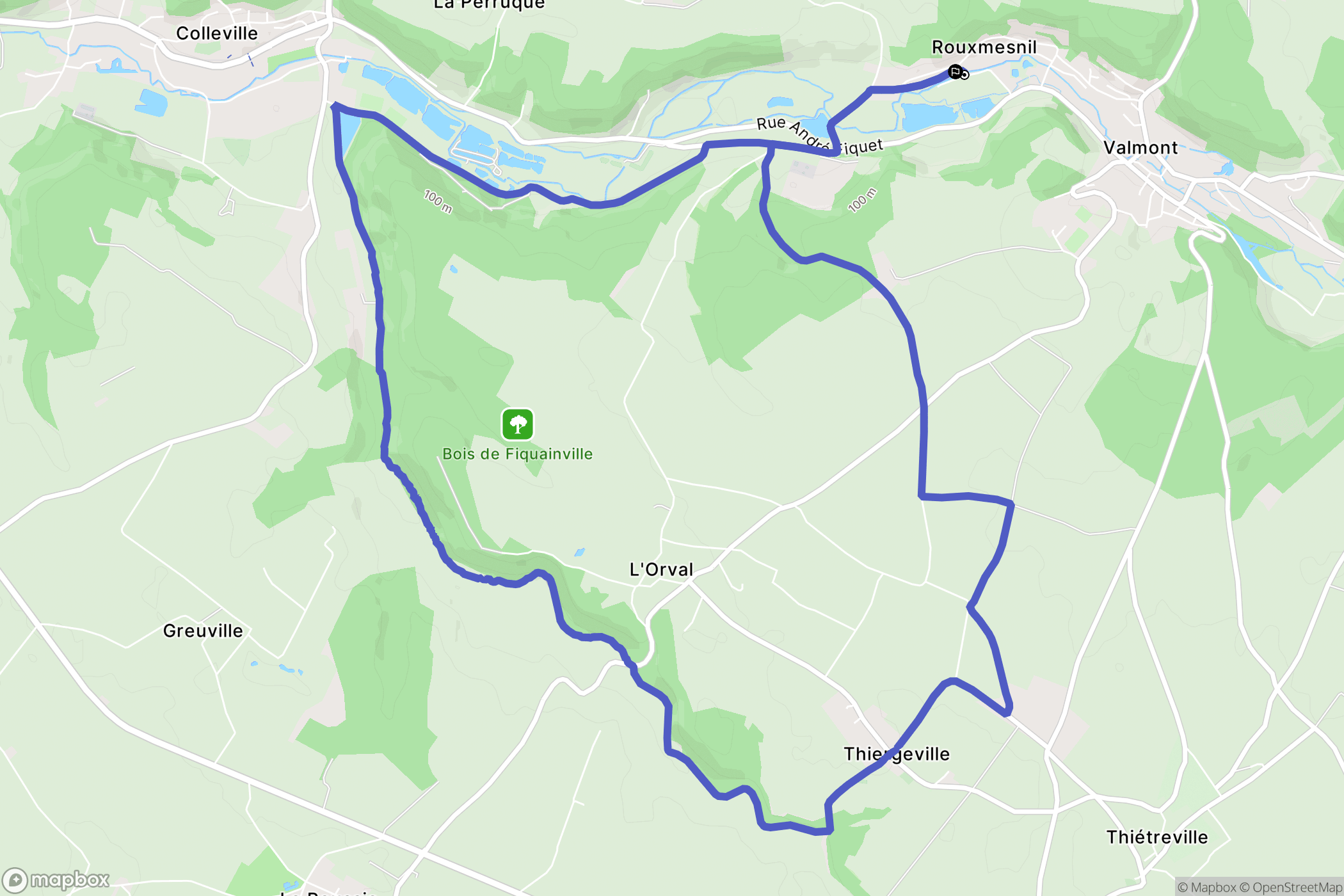 Valmont : carte du parcours de randonnée - France
