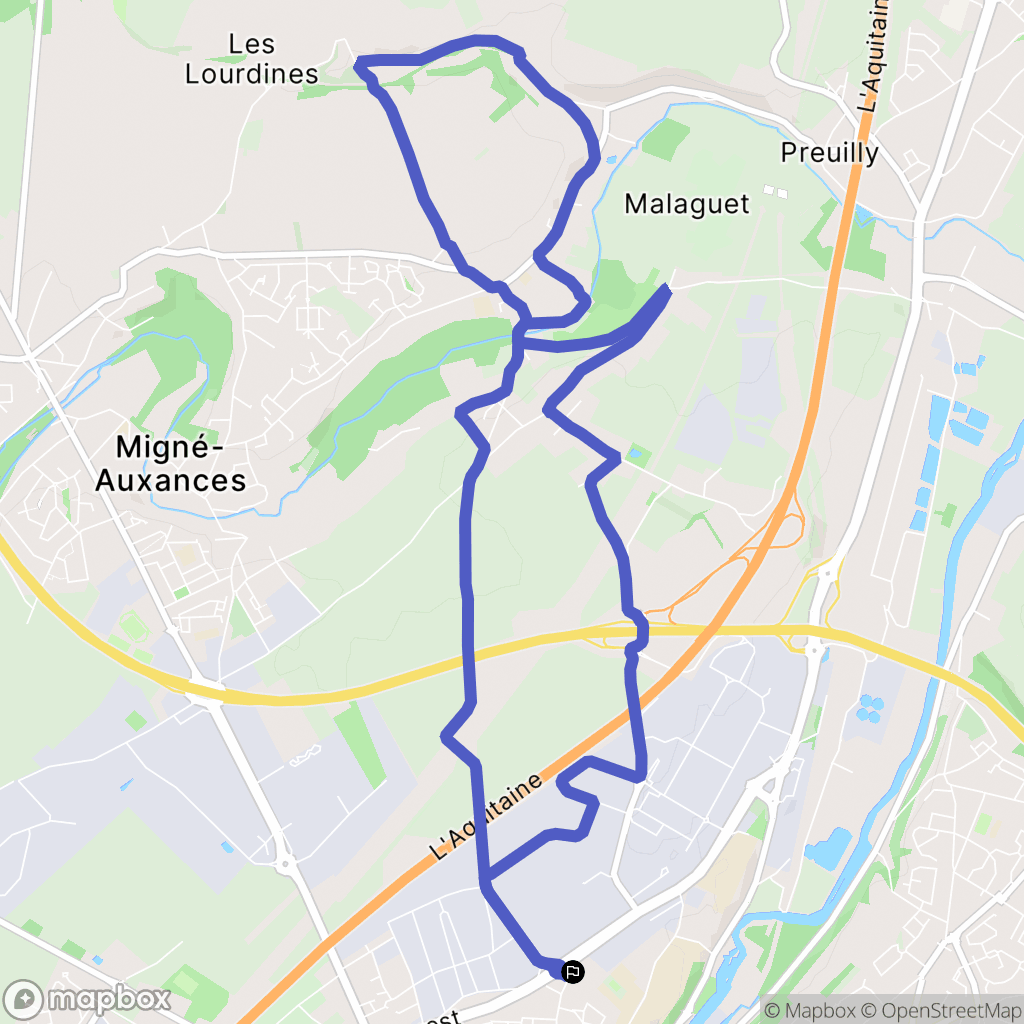 Poitiers : carte du parcours de randonnée - France