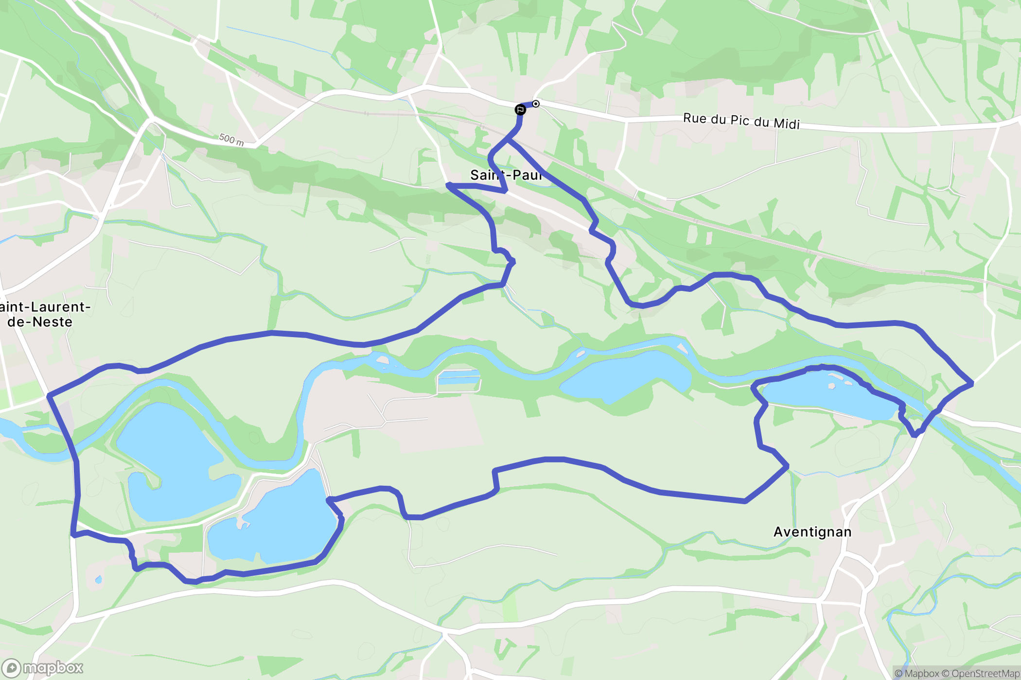 Saint-Paul : carte du parcours de randonnée - France