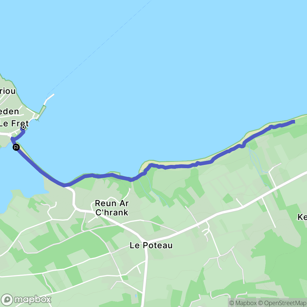 Crozon : carte du parcours de randonnée - France