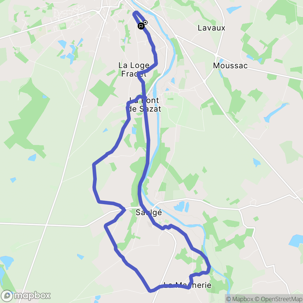 Montmorillon : carte du parcours de randonnée - France