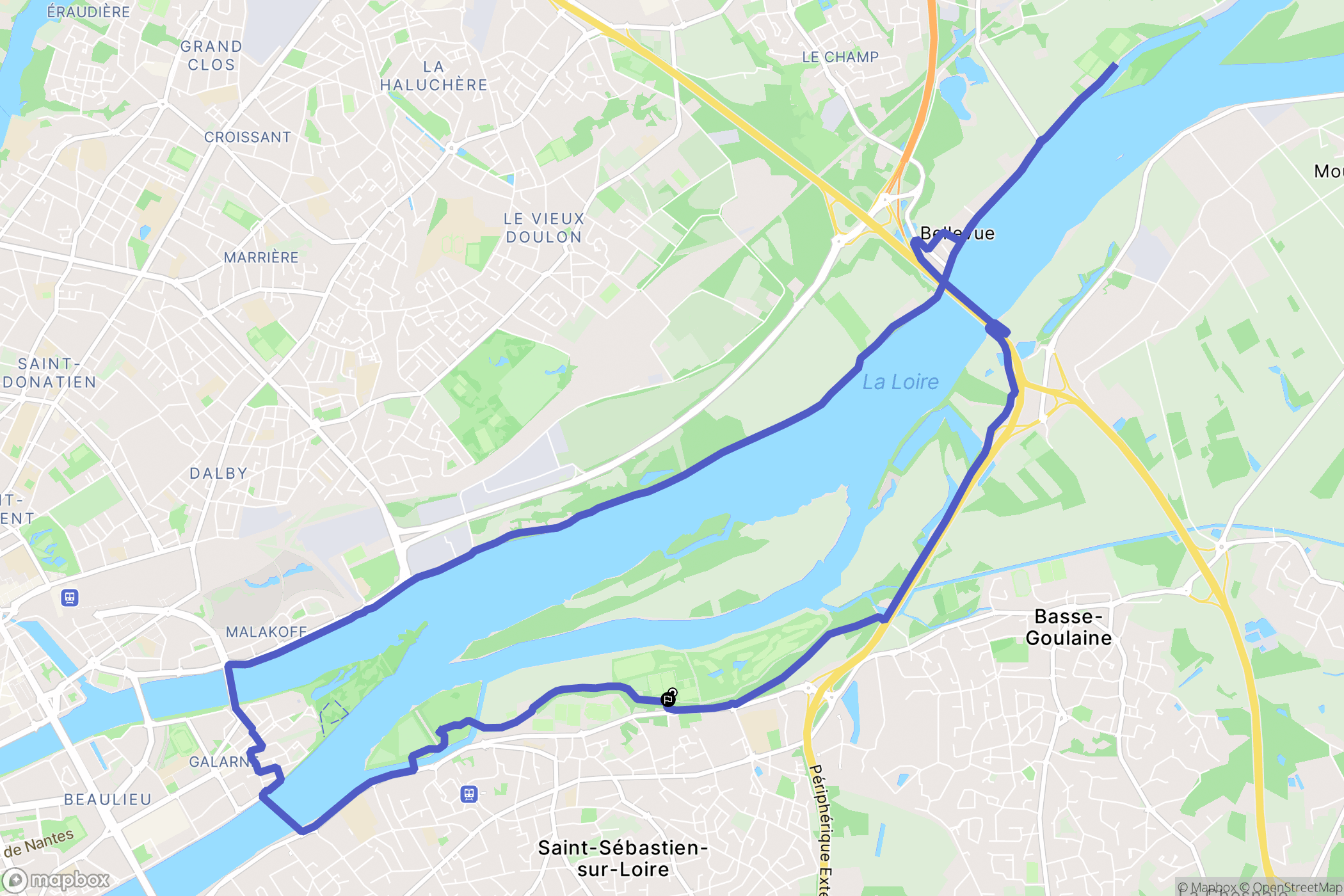 Saint-Sébastien-sur-Loire : carte du parcours de randonnée - France