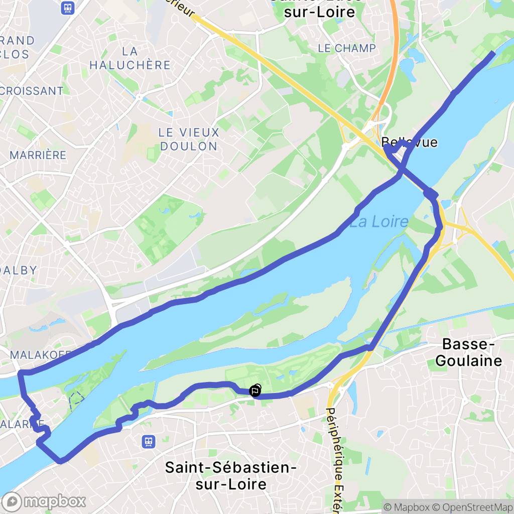 Saint-Sébastien-sur-Loire : carte du parcours de randonnée - France