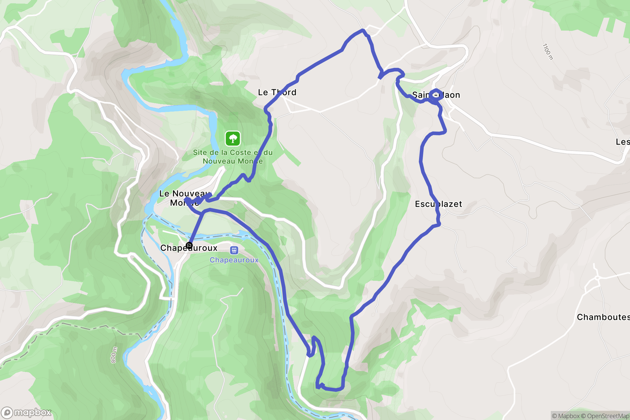 Saint Bonnet-Laval : carte du parcours de randonnée - France