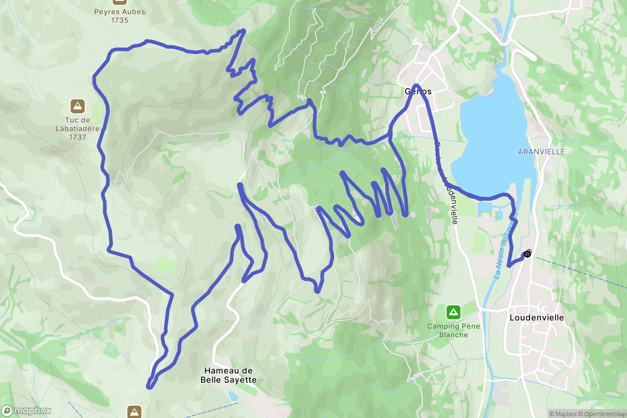 Loudenvielle : carte du parcours de randonnée - France