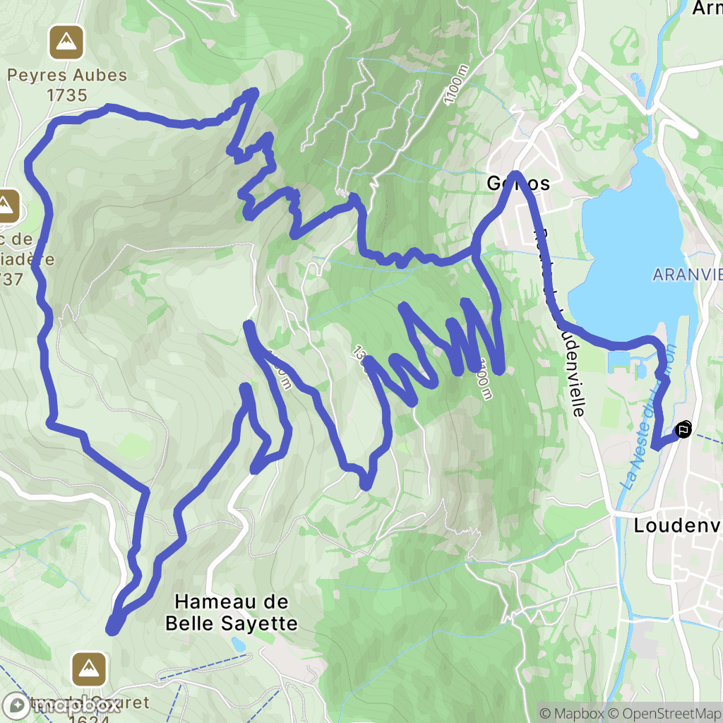 Loudenvielle : carte du parcours de randonnée - France