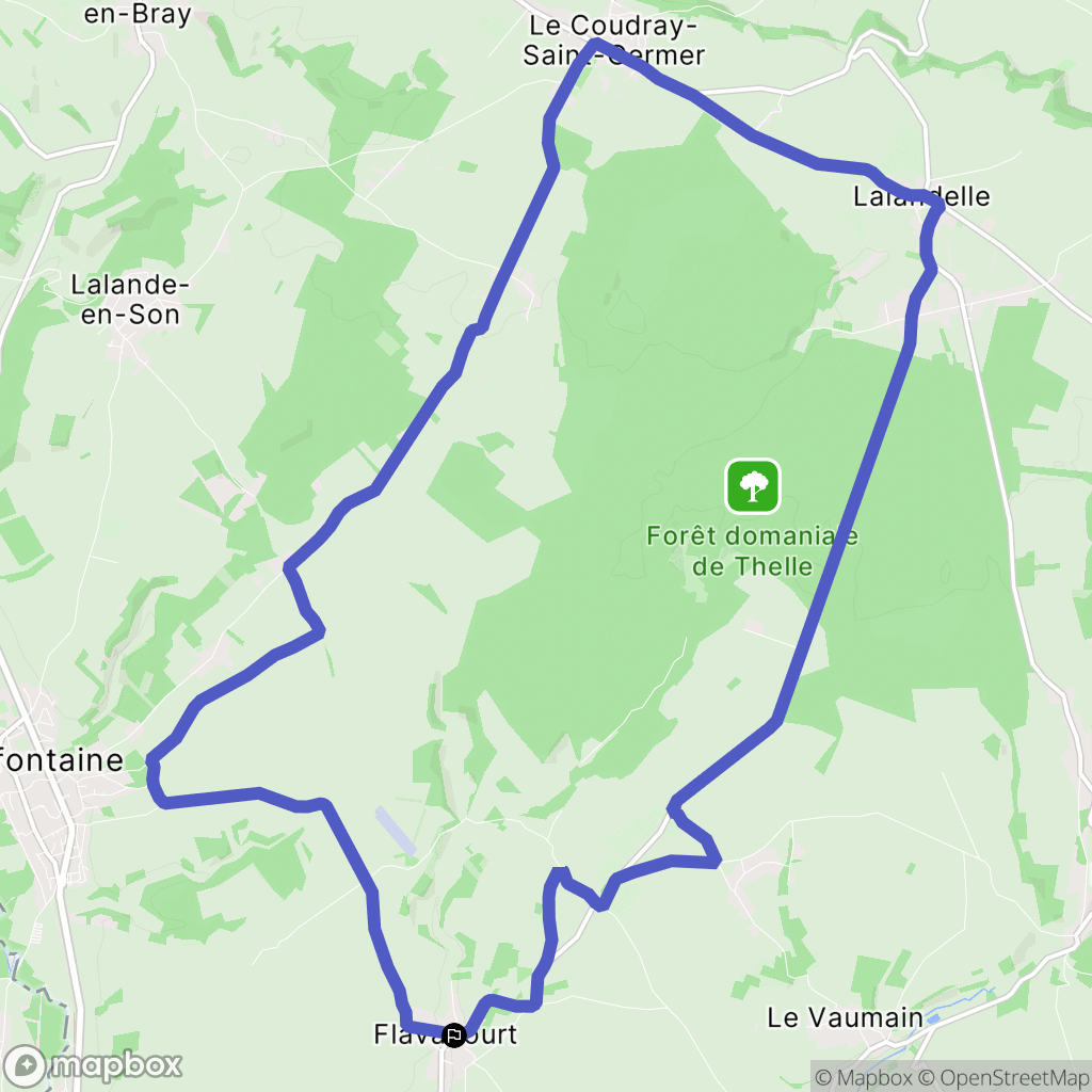 Flavacourt : carte du parcours de randonnée - France