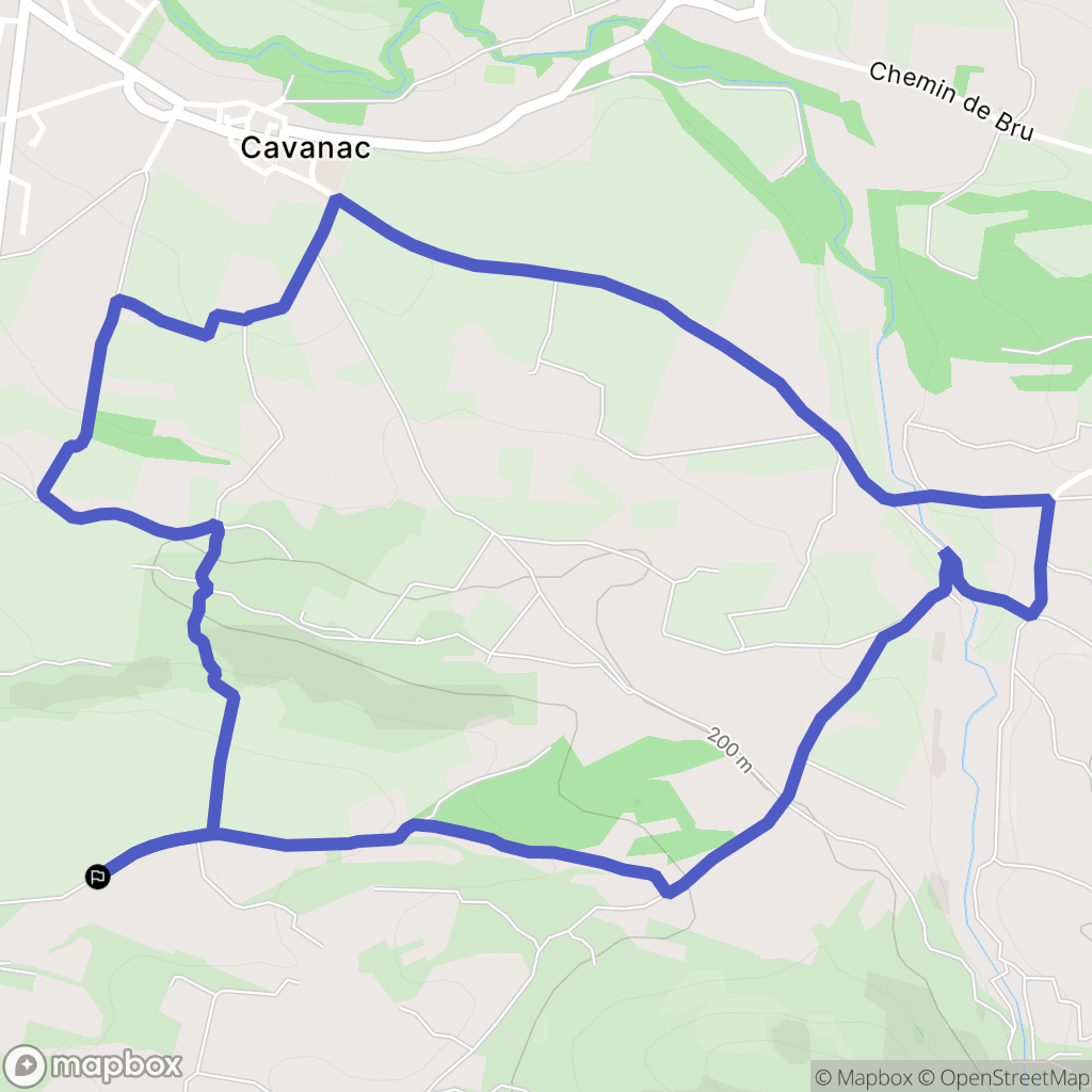 Couffoulens : carte du parcours de randonnée - France