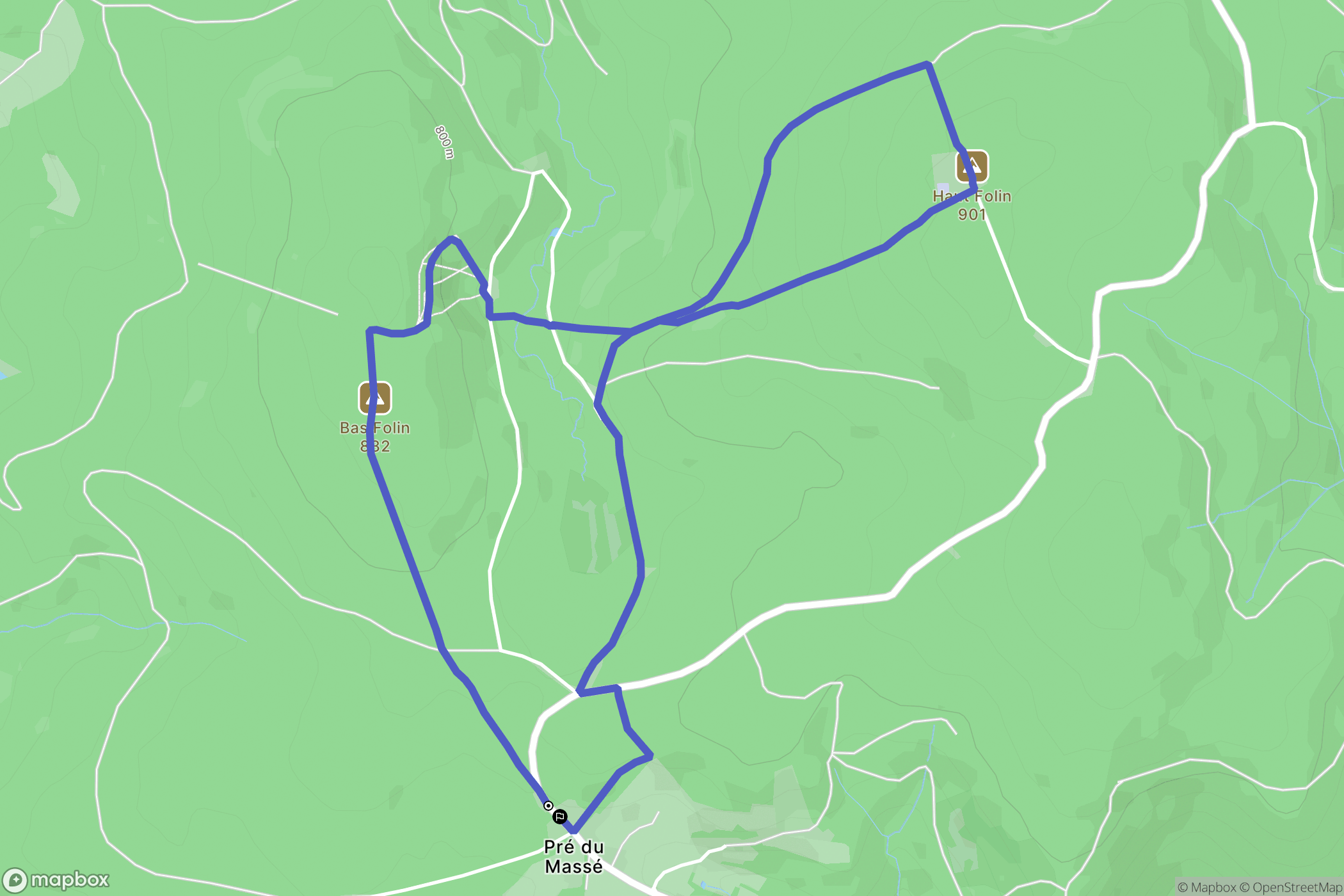 Saint-Prix : carte du parcours de randonnée - France