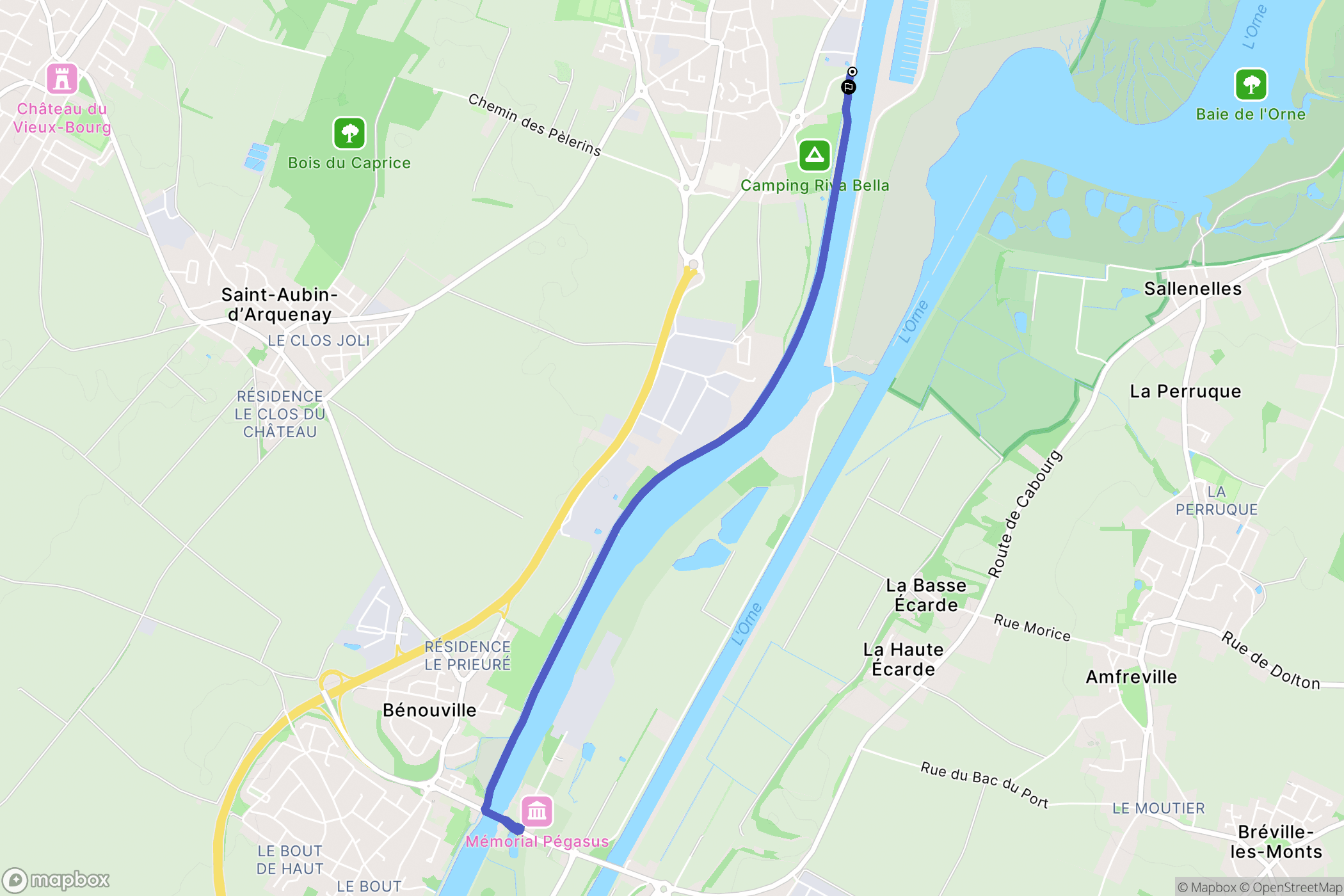 Ouistreham : carte du parcours de randonnée - France