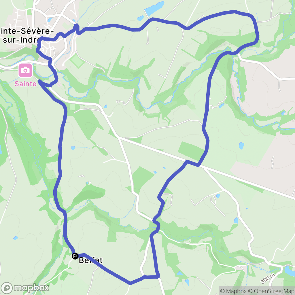 Sazeray : carte du parcours de randonnée - France