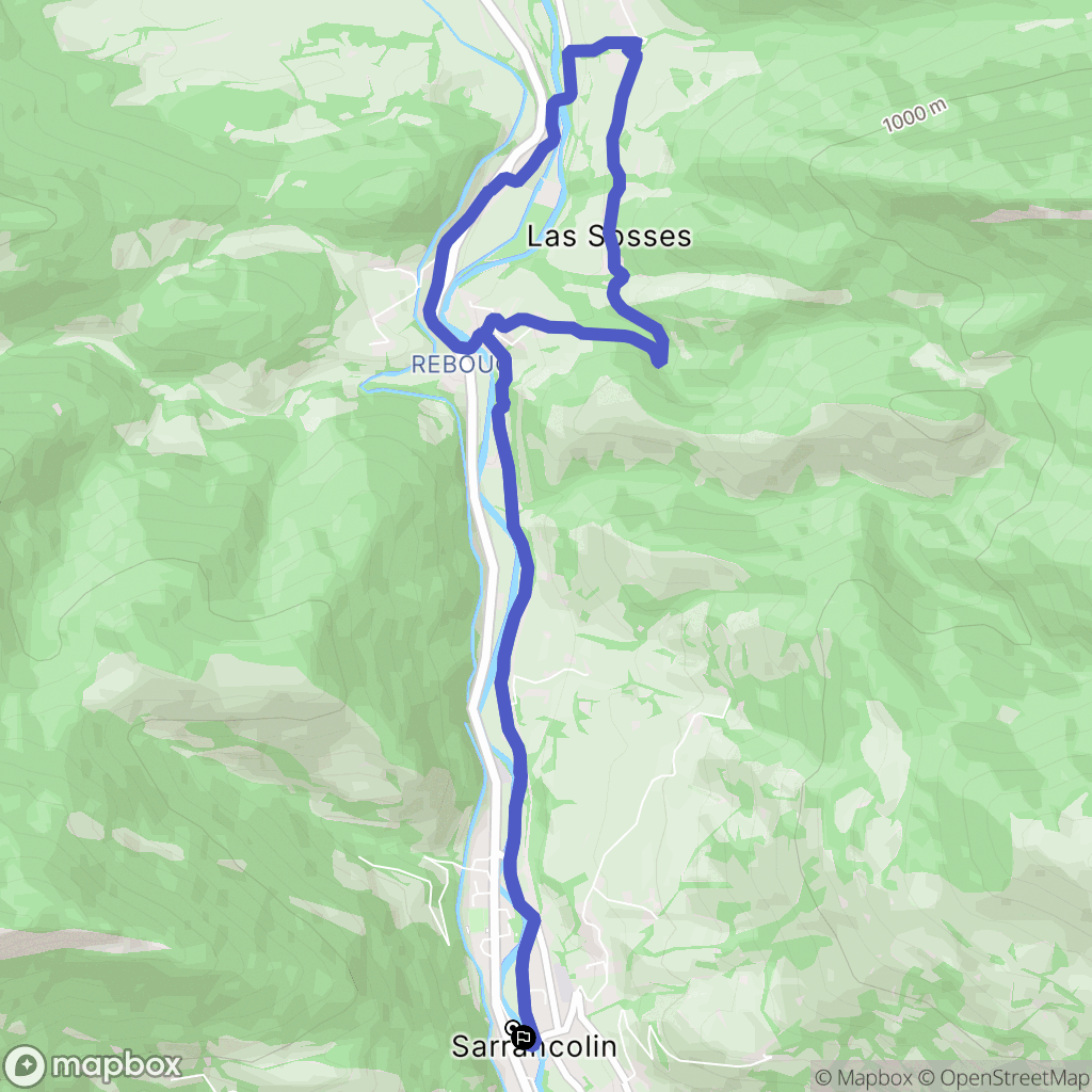 Sarrancolin : carte du parcours de randonnée - France