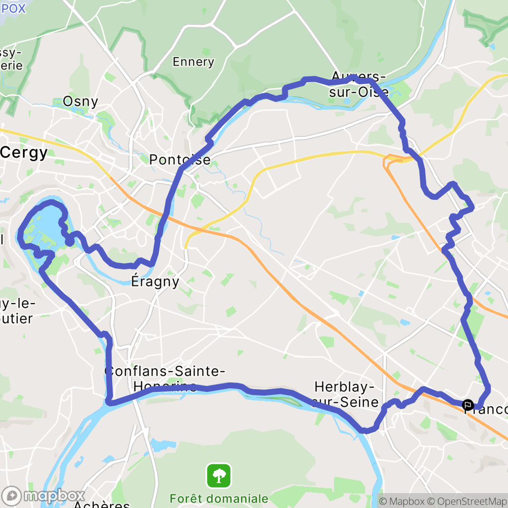 Franconville : carte du parcours de randonnée - France