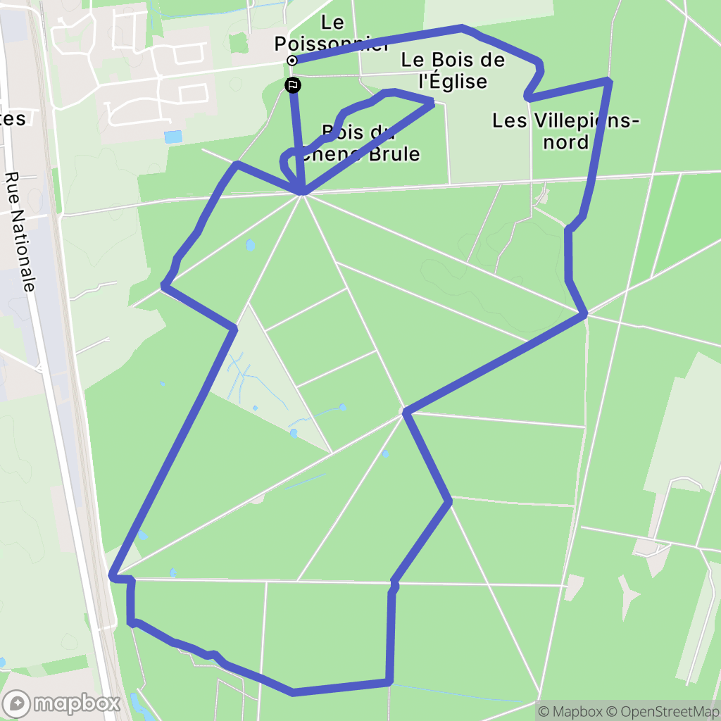 Cercottes : carte du parcours de randonnée - France