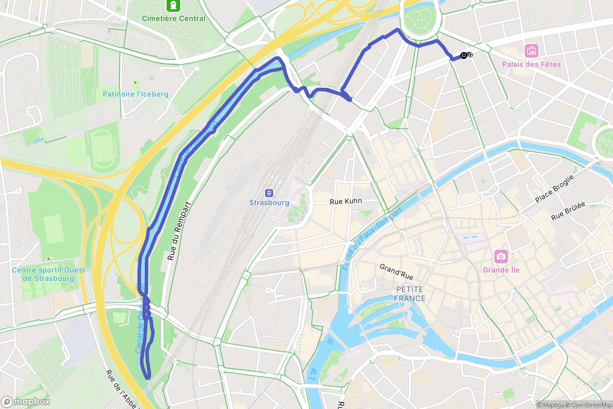 Strasbourg : carte du parcours de randonnée - France