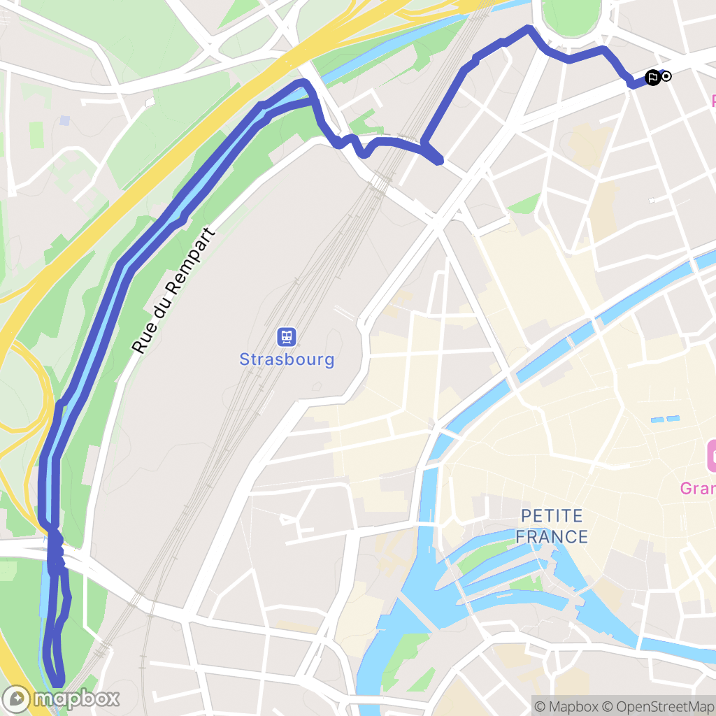 Strasbourg : carte du parcours de randonnée - France