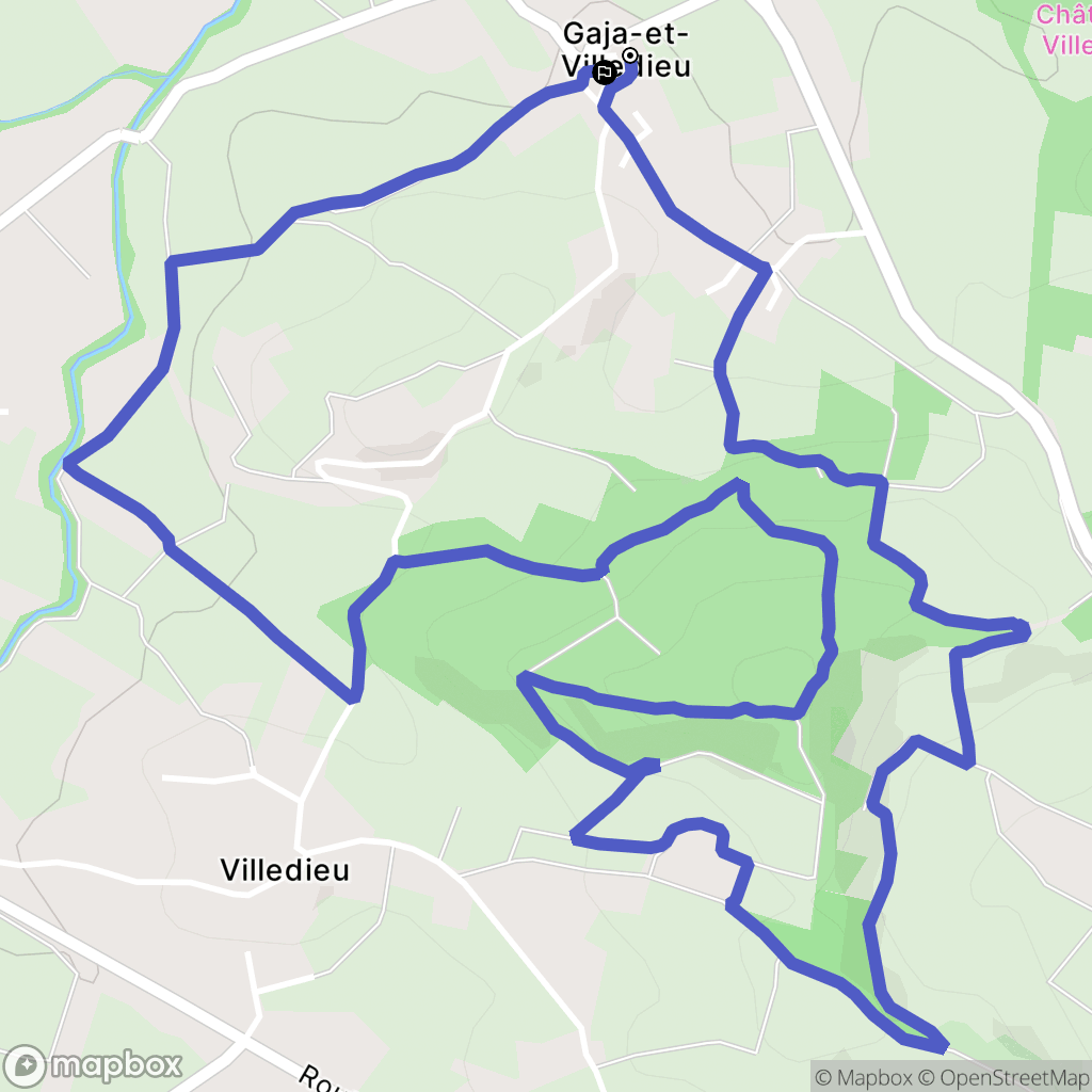 Gaja-et-Villedieu : carte du parcours de randonnée - France