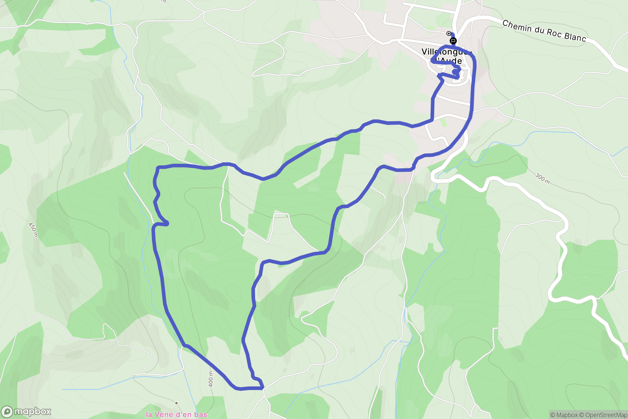Villelongue-d'Aude : carte du parcours de randonnée - France