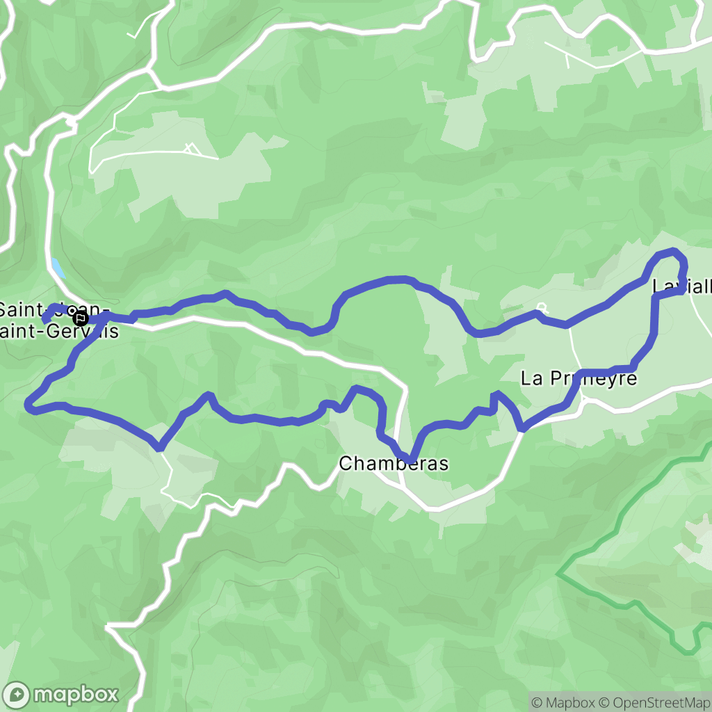 Saint-Jean-Saint-Gervais : carte du parcours de randonnée - France