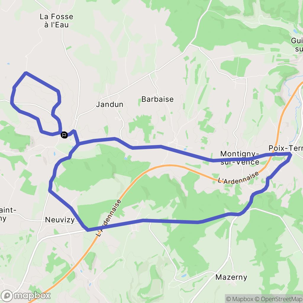 Launois-sur-Vence : carte du parcours de randonnée - France