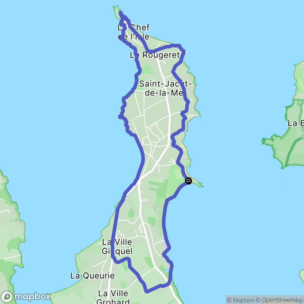 Saint-Jacut-de-la-Mer : carte du parcours de randonnée - France