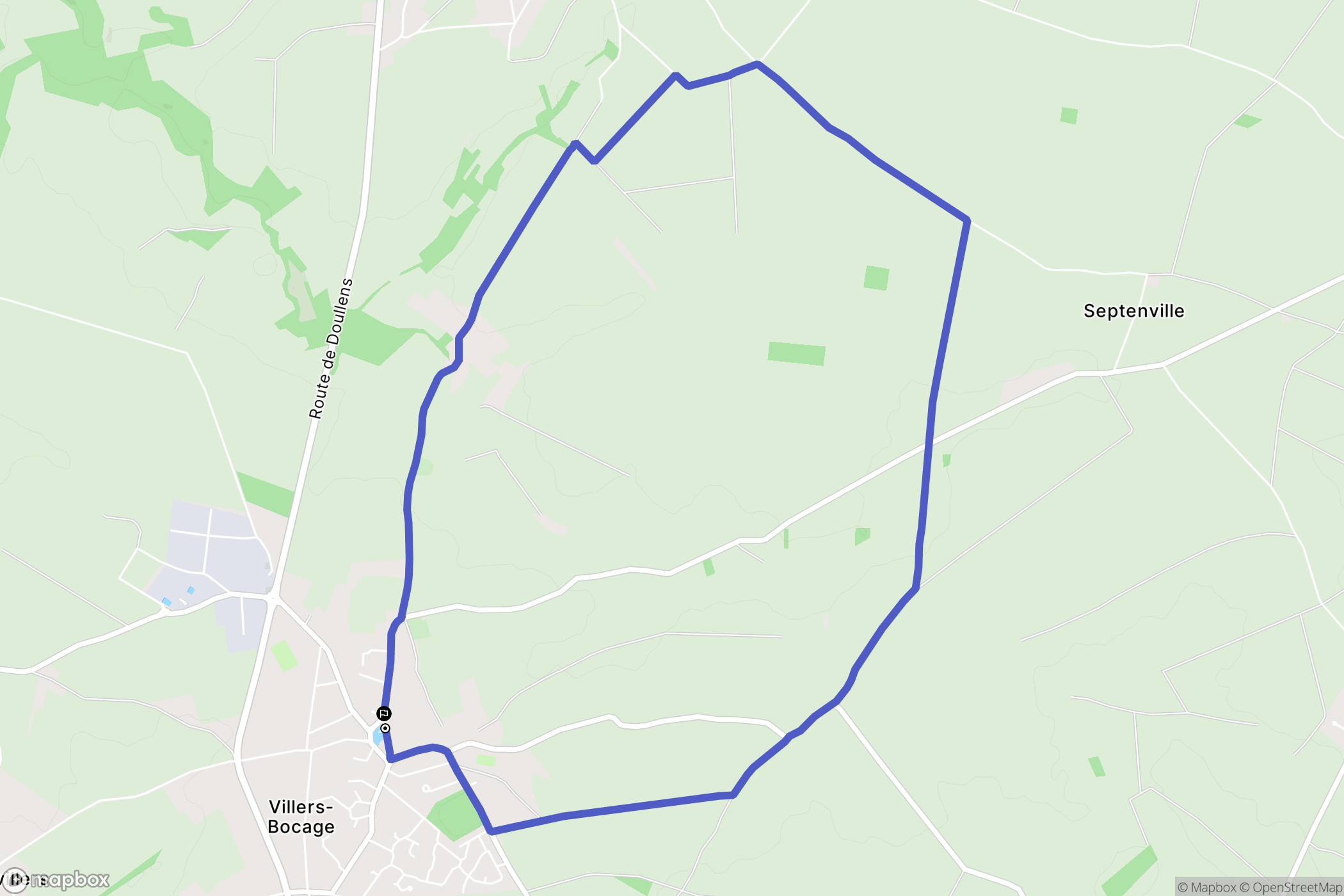 Villers-Bocage : carte du parcours de randonnée - France
