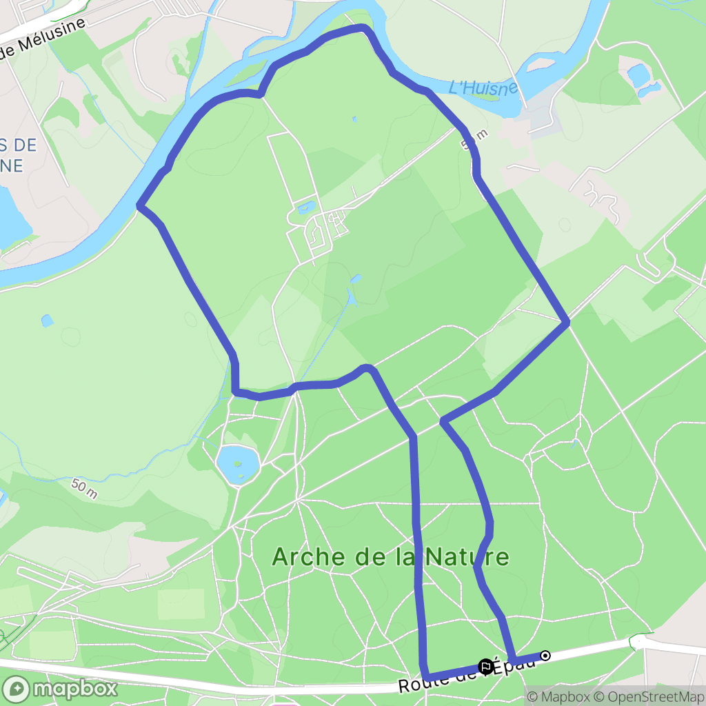 Changé : carte du parcours de randonnée - France