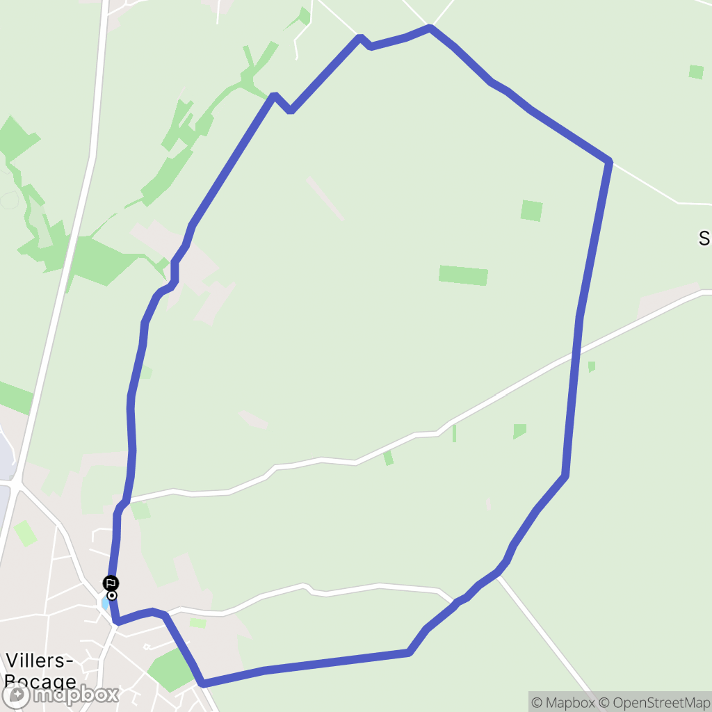 Villers-Bocage : carte du parcours de randonnée - France
