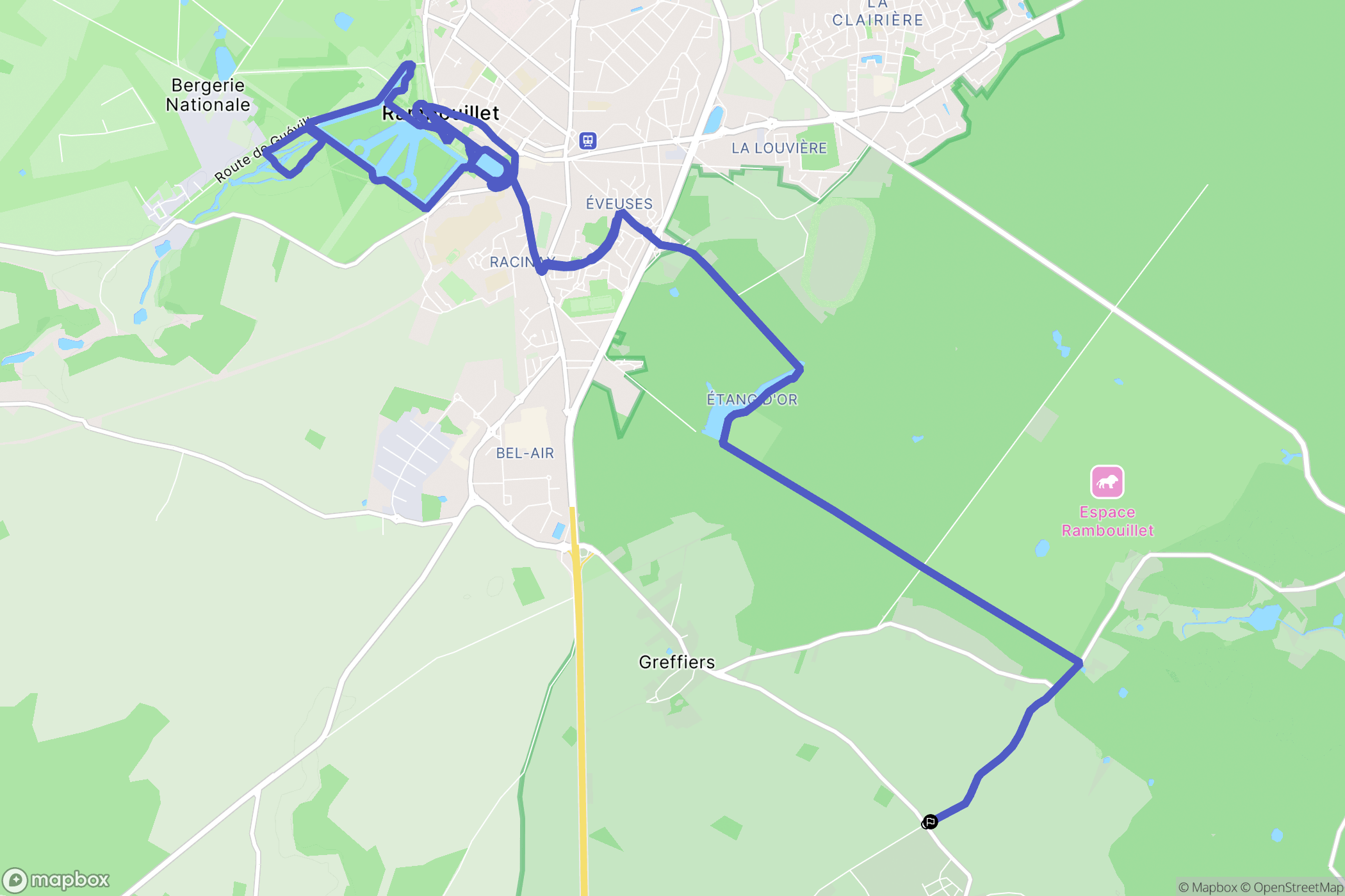 Sonchamp : carte du parcours de randonnée - France