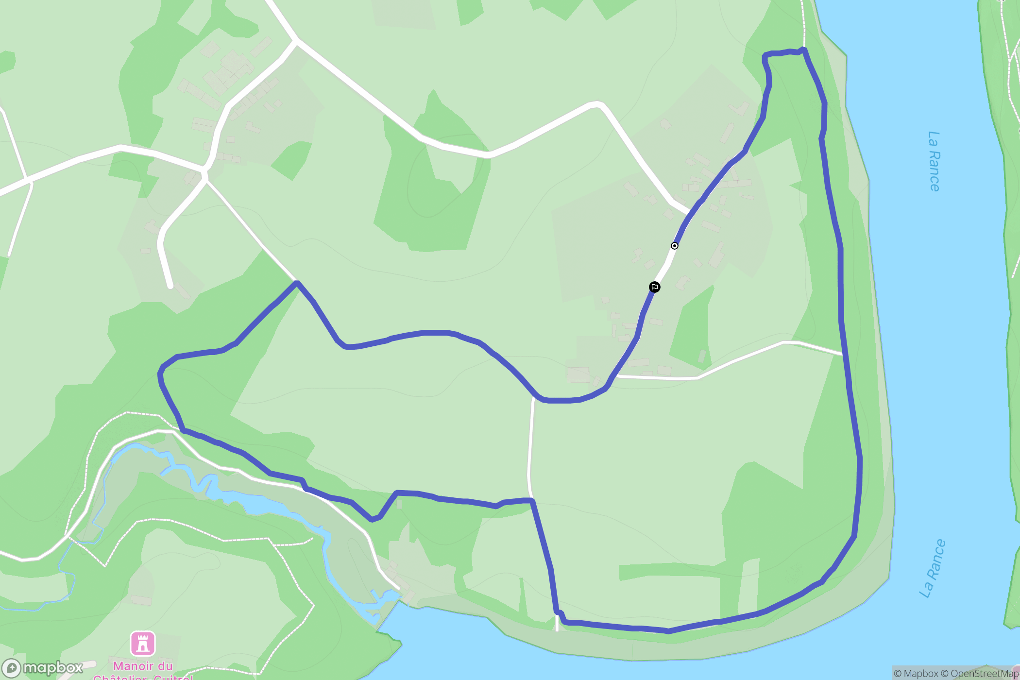 Plouër-sur-Rance : carte du parcours de randonnée - France