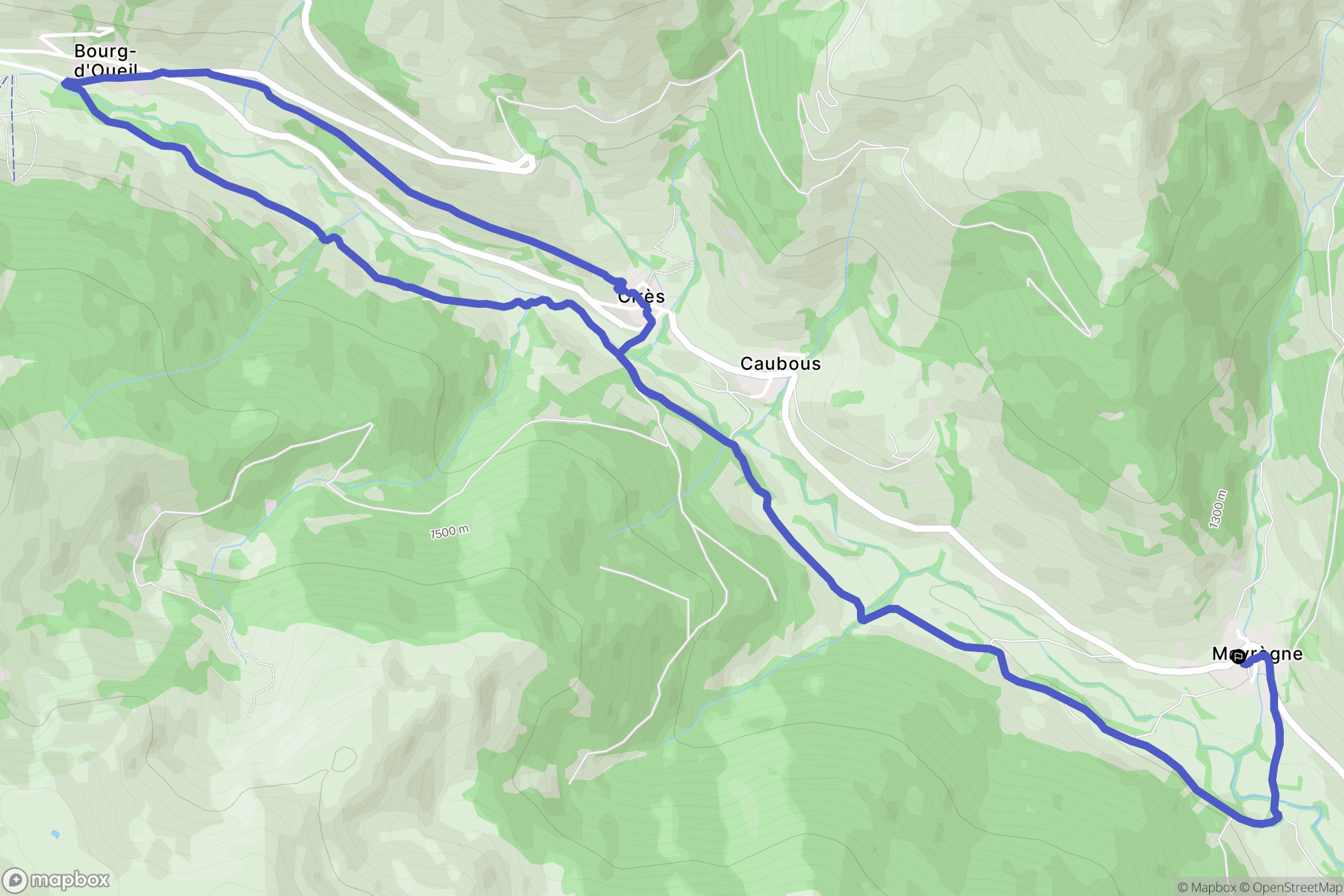 Mayrègne : carte du parcours de randonnée - France