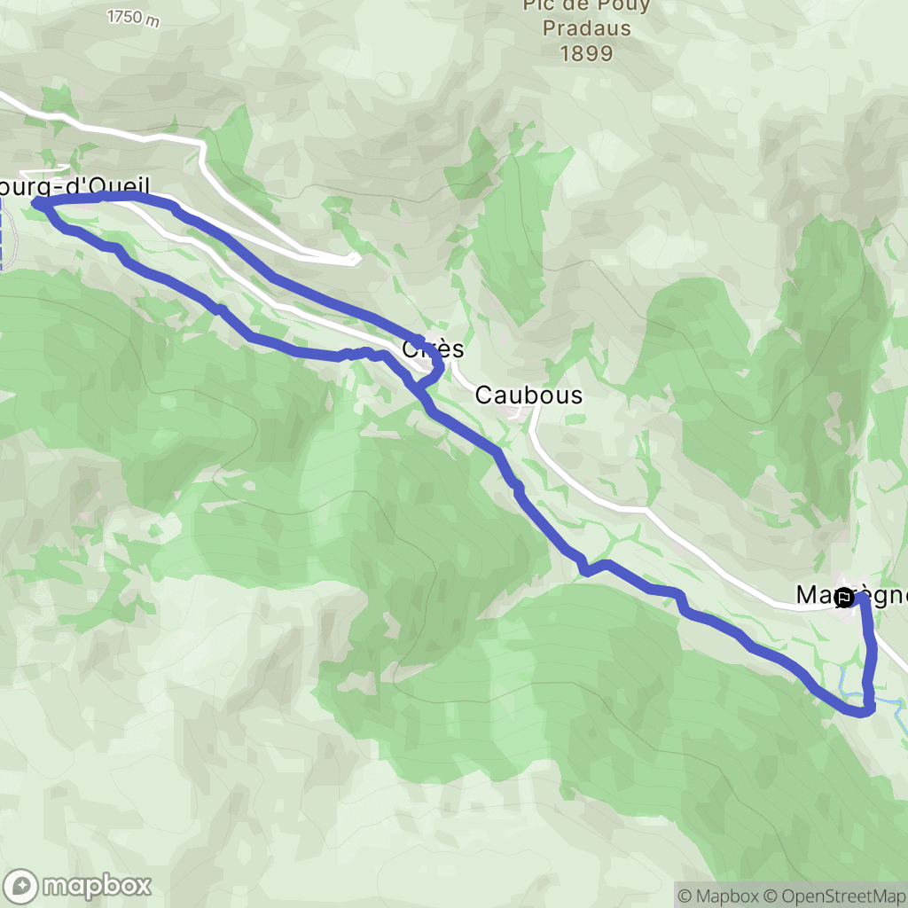 Mayrègne : carte du parcours de randonnée - France