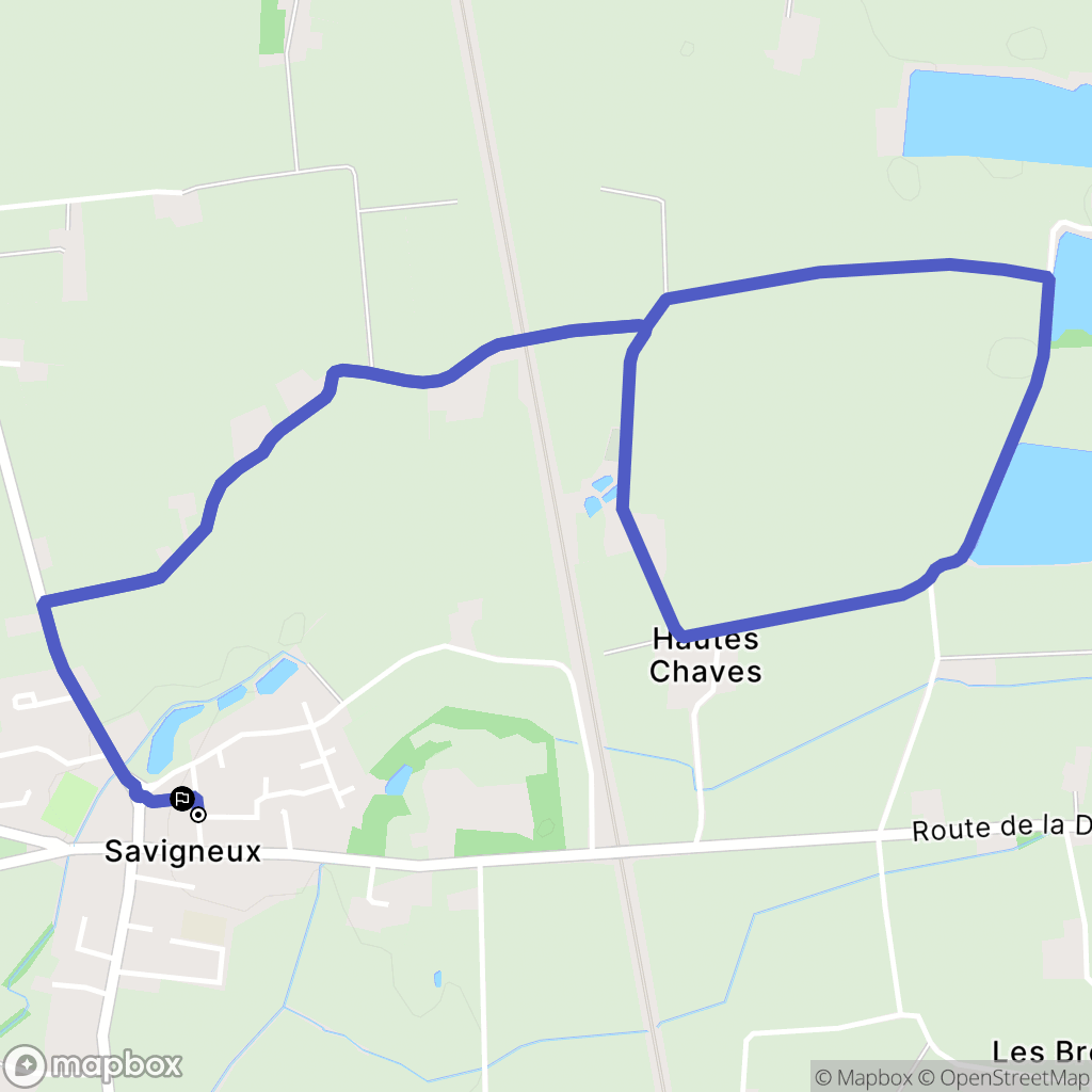 Savigneux : carte du parcours de randonnée - France