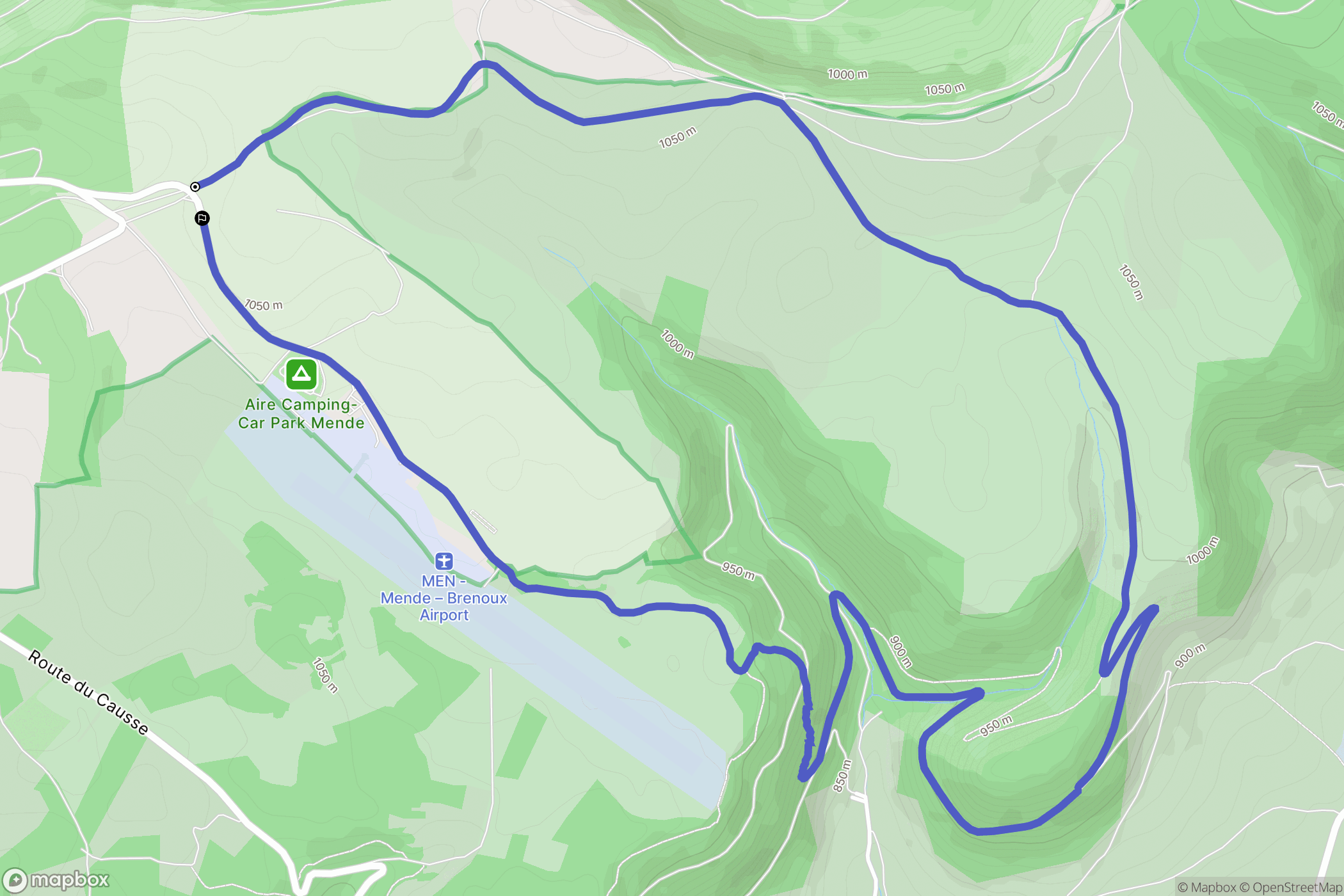 Mende : carte du parcours de randonnée - France