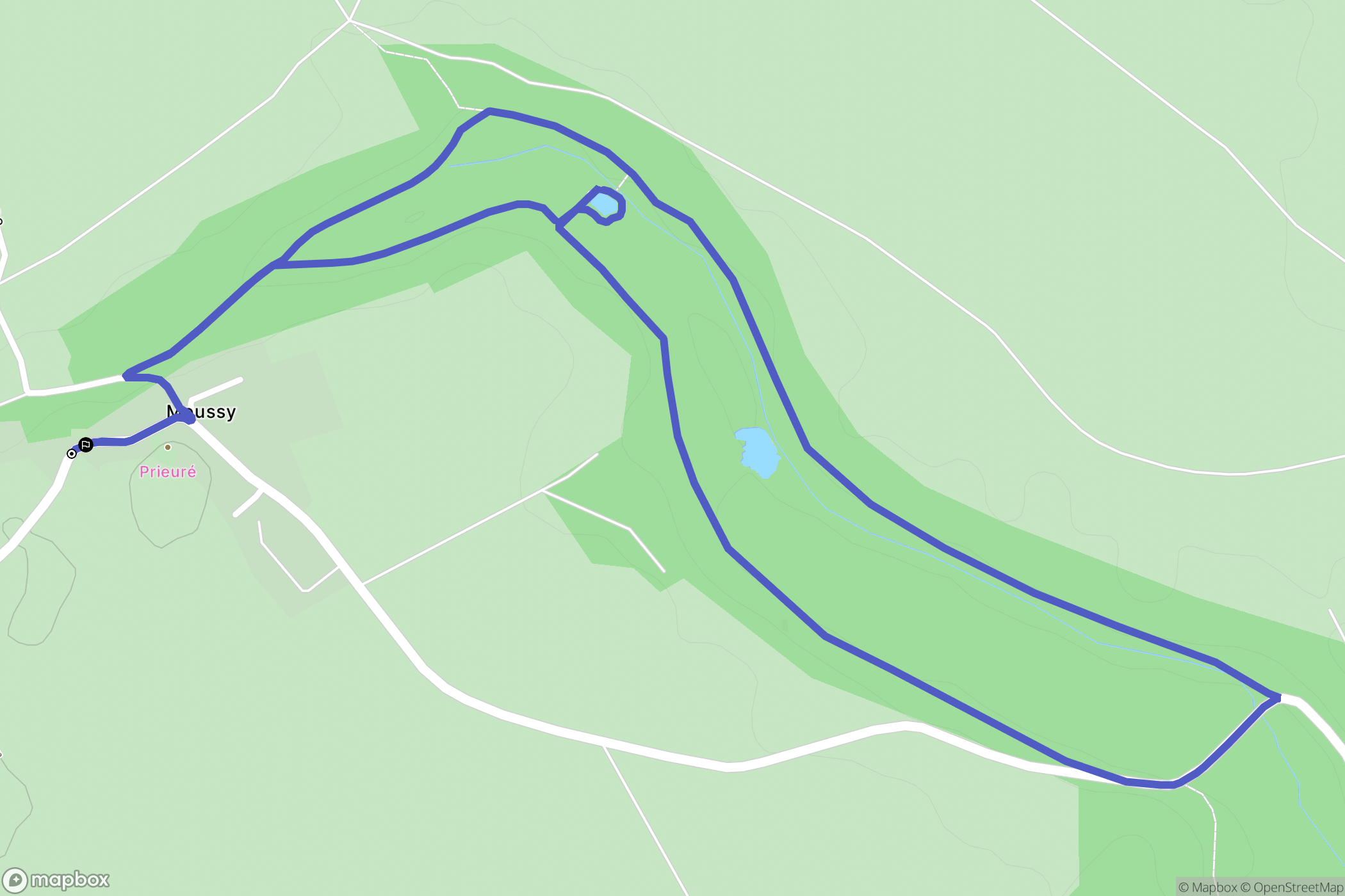 Moussy : carte du parcours de randonnée - France
