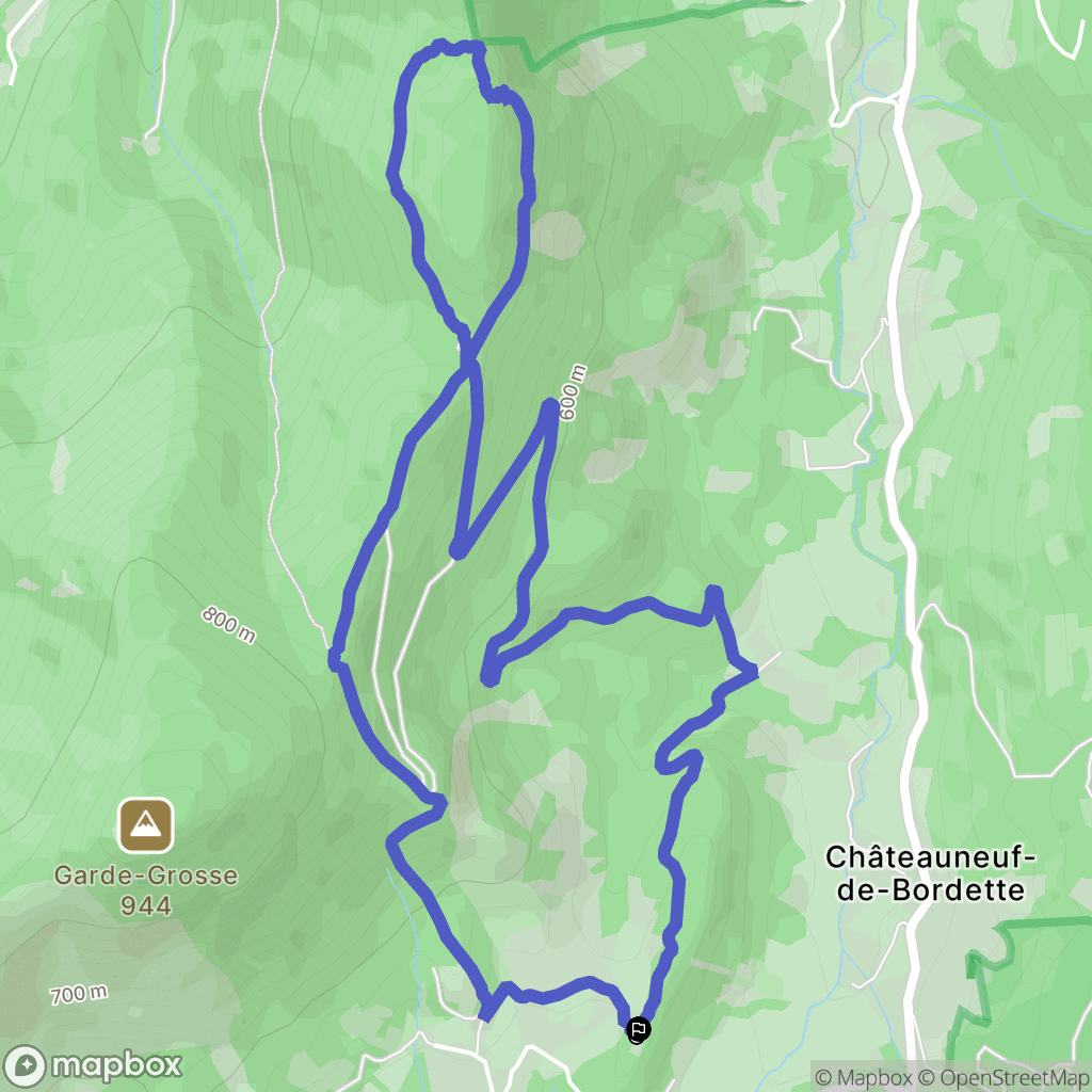 Châteauneuf-de-Bordette : carte du parcours de randonnée - France