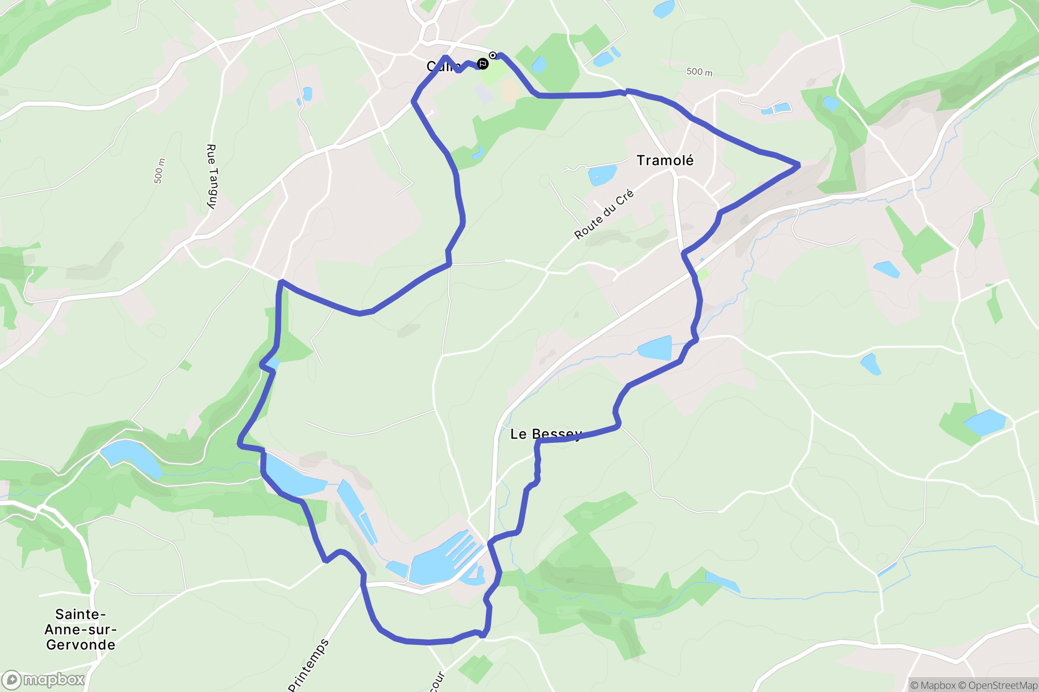 Culin : carte du parcours de randonnée - France